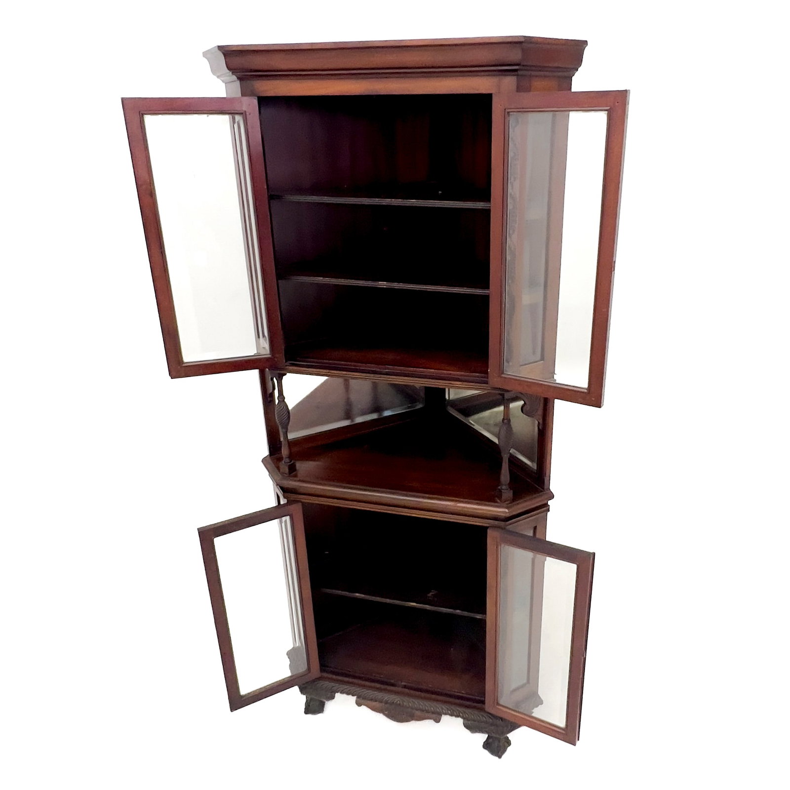Victorian Carved Corner Cabinet - 2