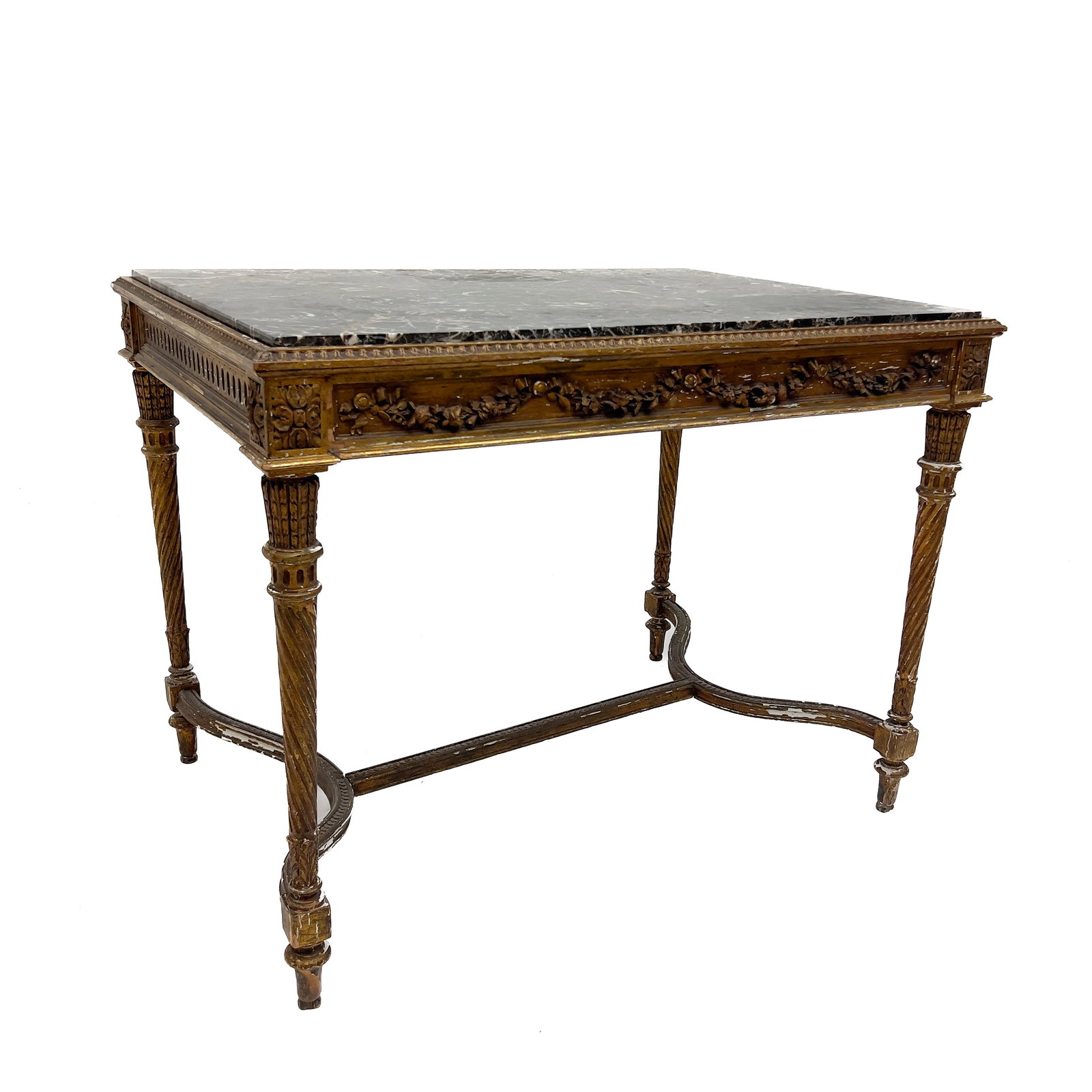 A Louis XVI Style Giltwood and Marble-Top Console Table (1 of 6)