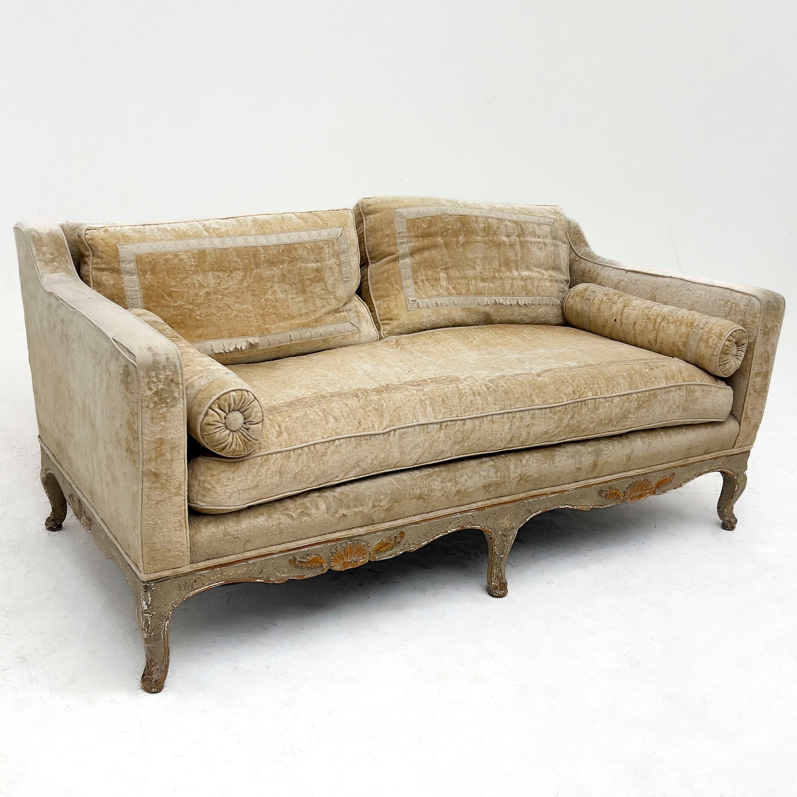 A Louis XV Style Carved Beechwood Upholstered Sofa (1 of 4)
