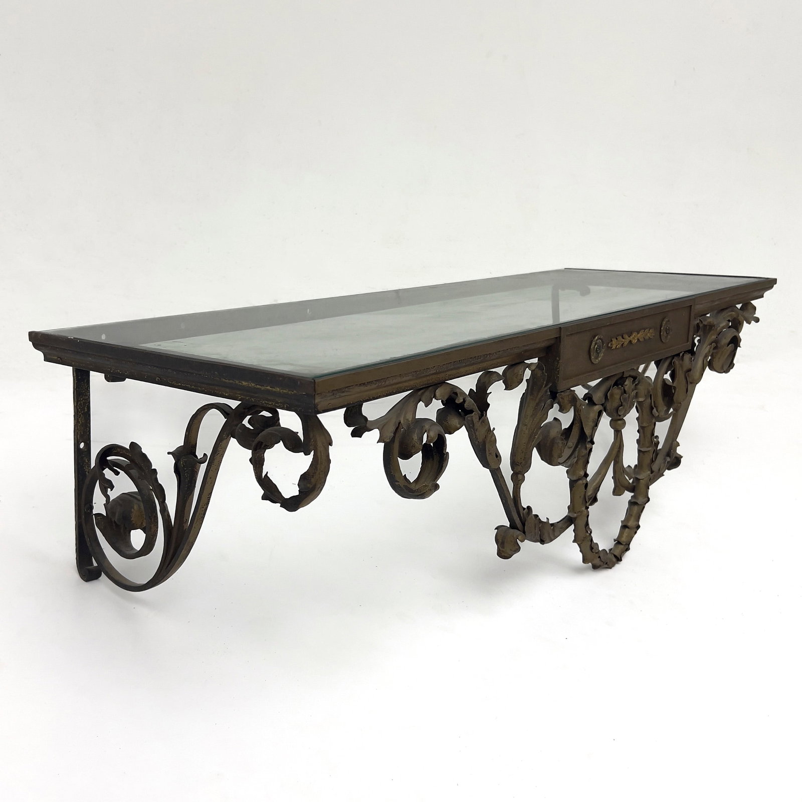 A Neoclassical Style Iron Hanging Console Table - 2