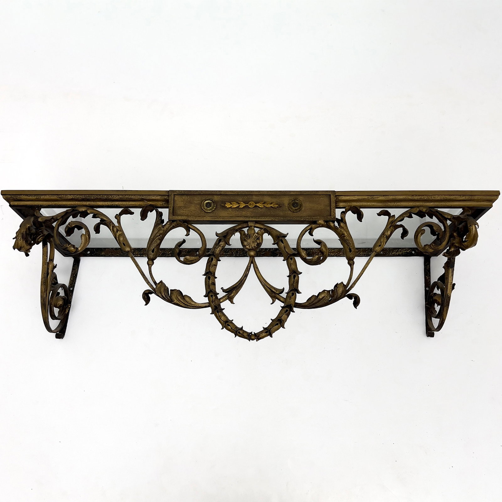 A Neoclassical Style Iron Hanging Console Table - 3