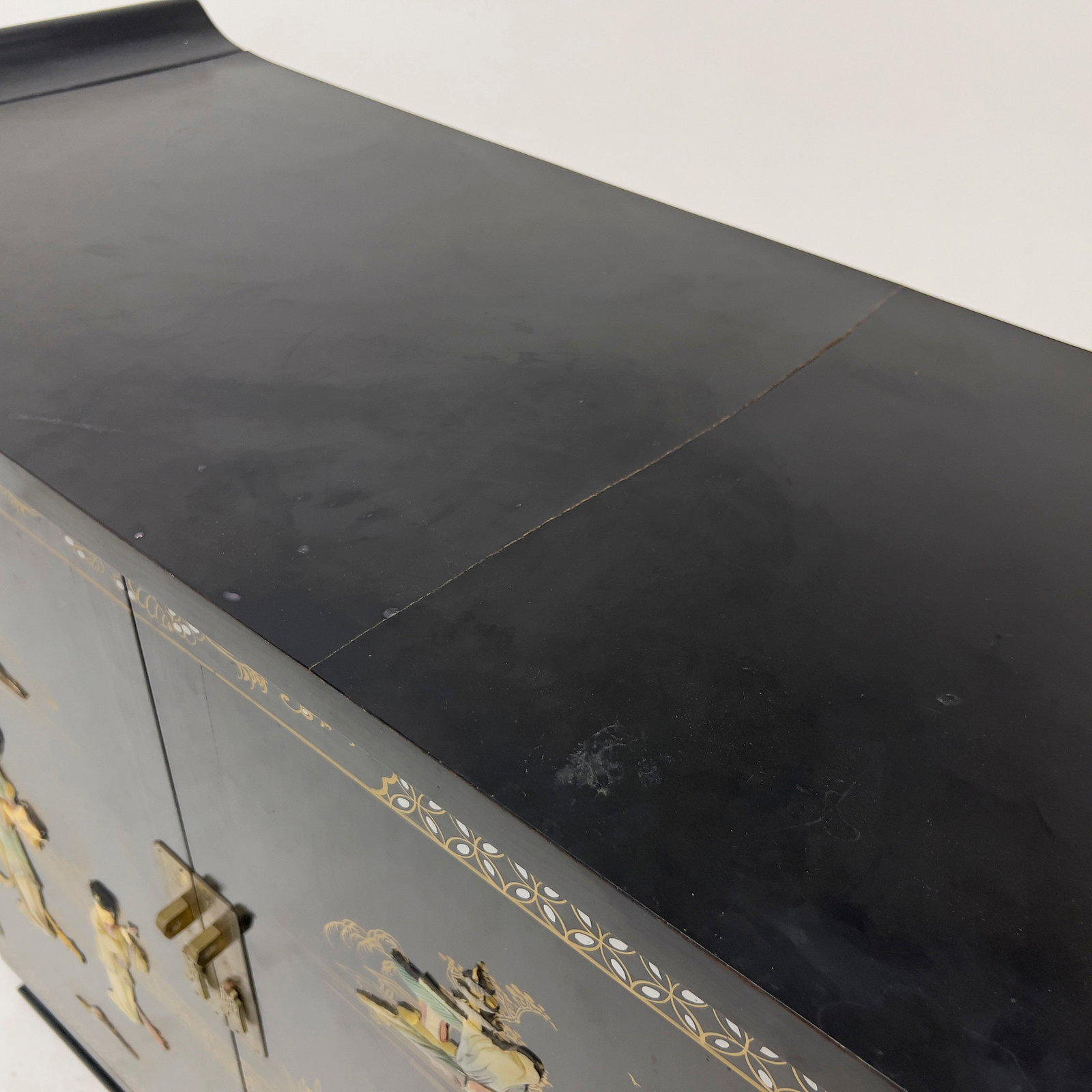 Chinese Black Lacquer Bar Cabinet - 4