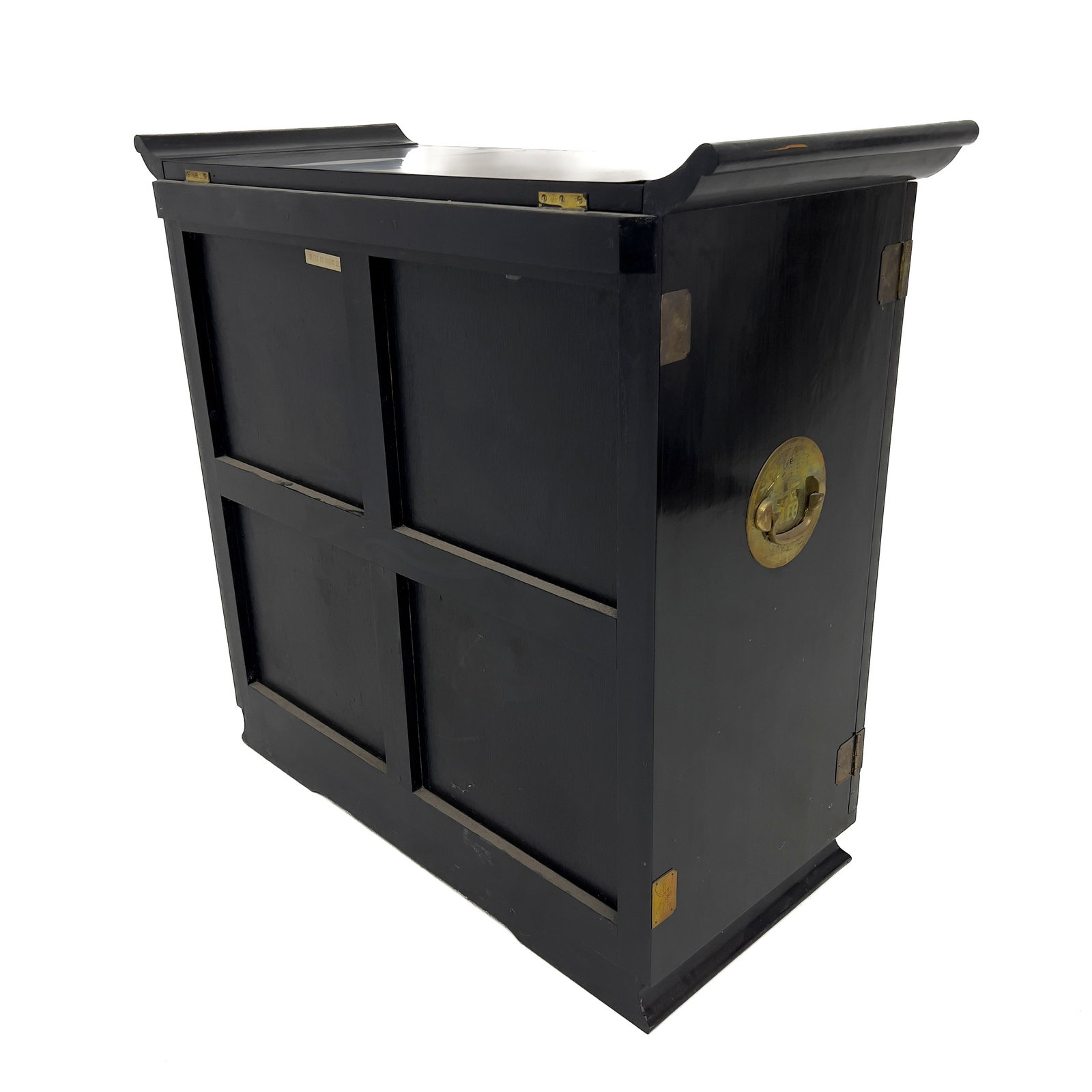 Chinese Black Lacquer Bar Cabinet - 5