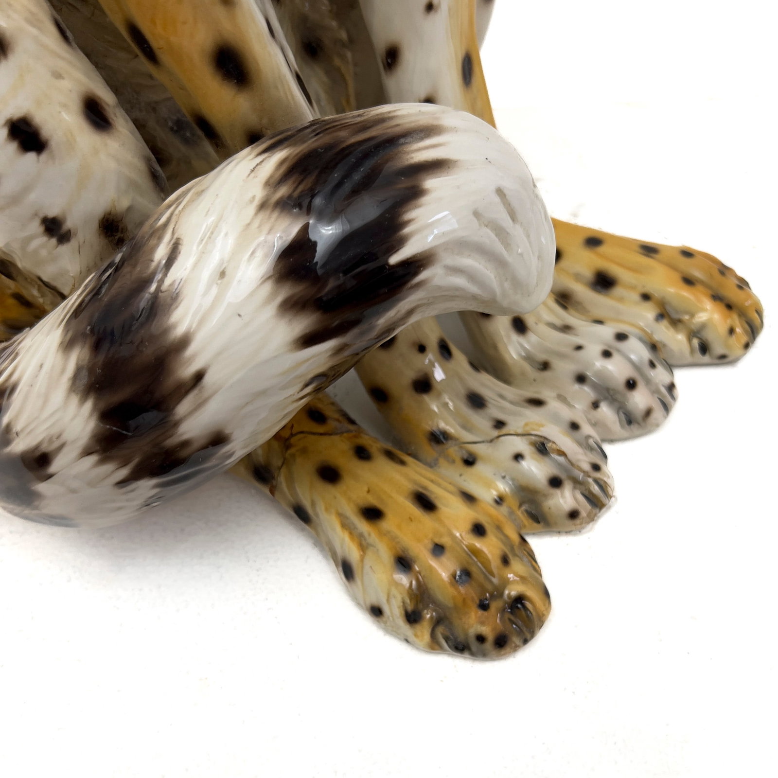 Ronzan - Polychrome Glazed Ceramic Seated Cheetah - 3