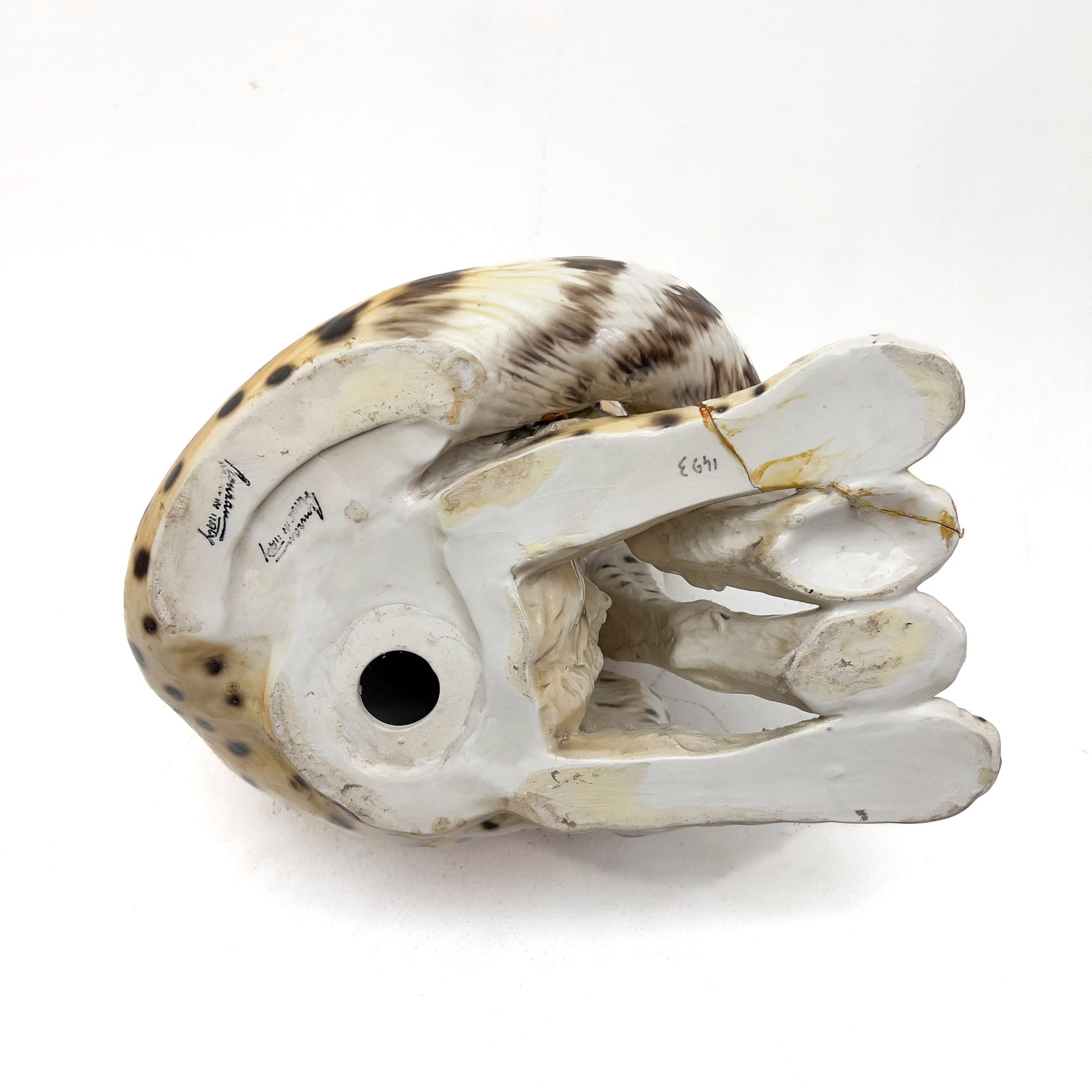 Ronzan - Polychrome Glazed Ceramic Seated Cheetah - 5