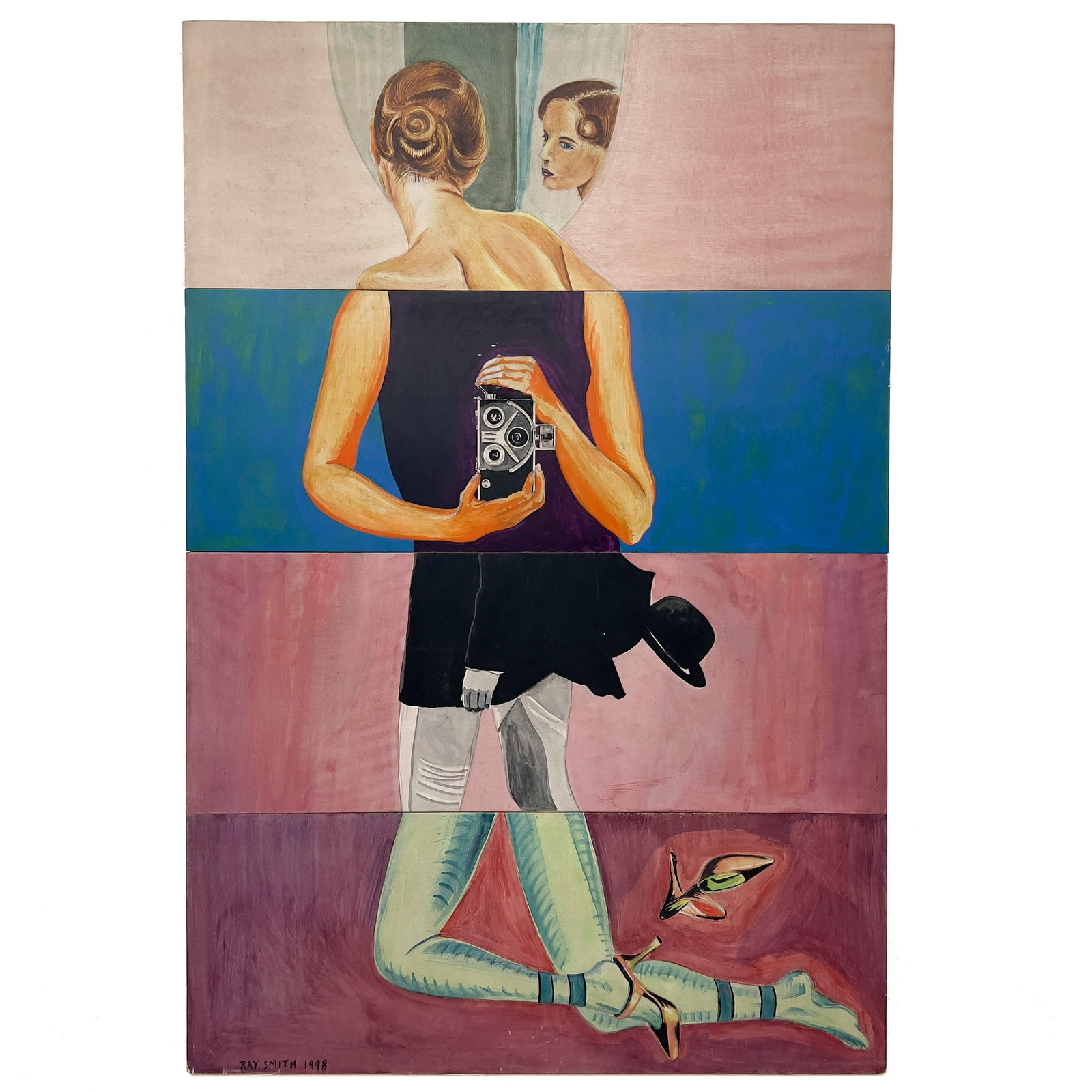 Ray Smith - Untitled: Lot 4 Ray Smith American (b. 1959) Untitled (1998) tempera on panel 71 1/2 x 48 x 1 1/2 inches signed and dated lower left Frame details: unframed Provenance: The Collection of Rosalía and Humberto