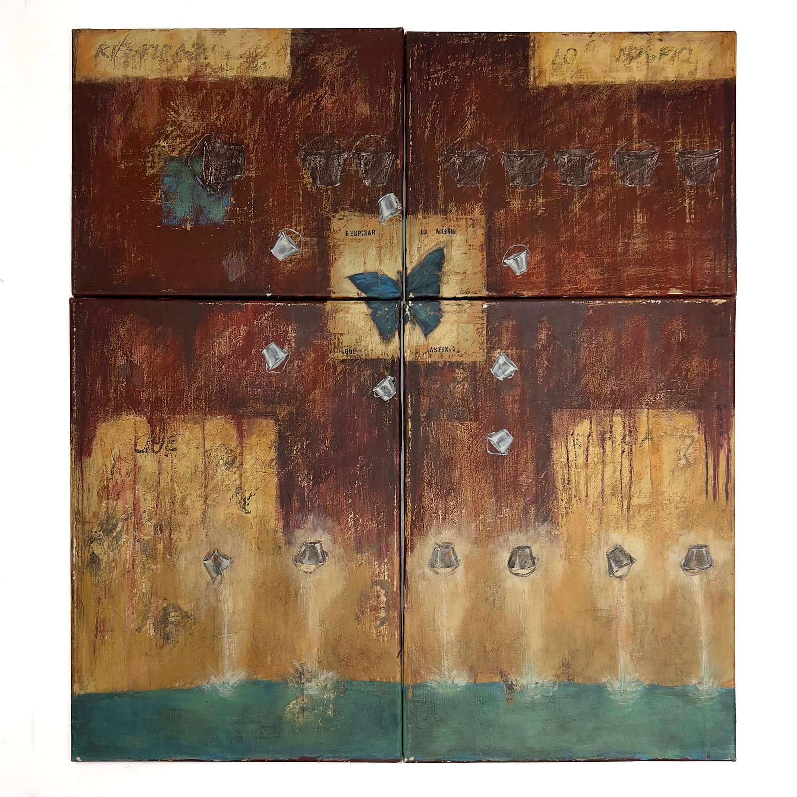 Ana Fabry - Nosotros los Hijos del Rogor: Lot 22 Ana Fabry Argentinian (b. 1963) Nosotros los Hijos del Rogor (1998) oil on canvas signed verso, each panel Description: four panels Frame details: unframed, four panels Provenance: The