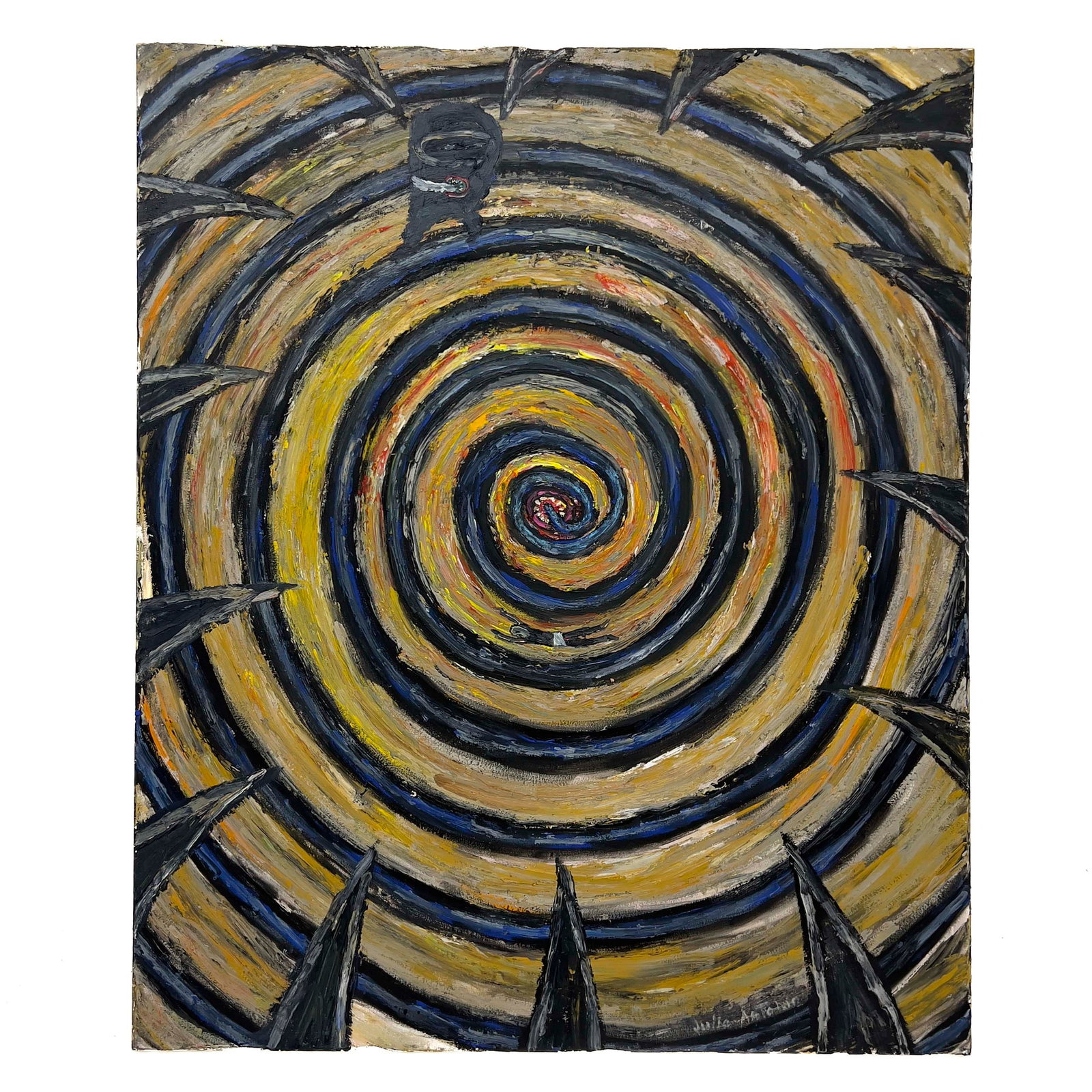 Julio Antonio - El Eco: Lot 37 Julio Antonio Cuban (1950) El Eco (1992) acrylic on canvas 60 1/2 x 50 inches signed lower right and verso Frame details: unframed Provenance: The Collection of Rosalía and Humbert
