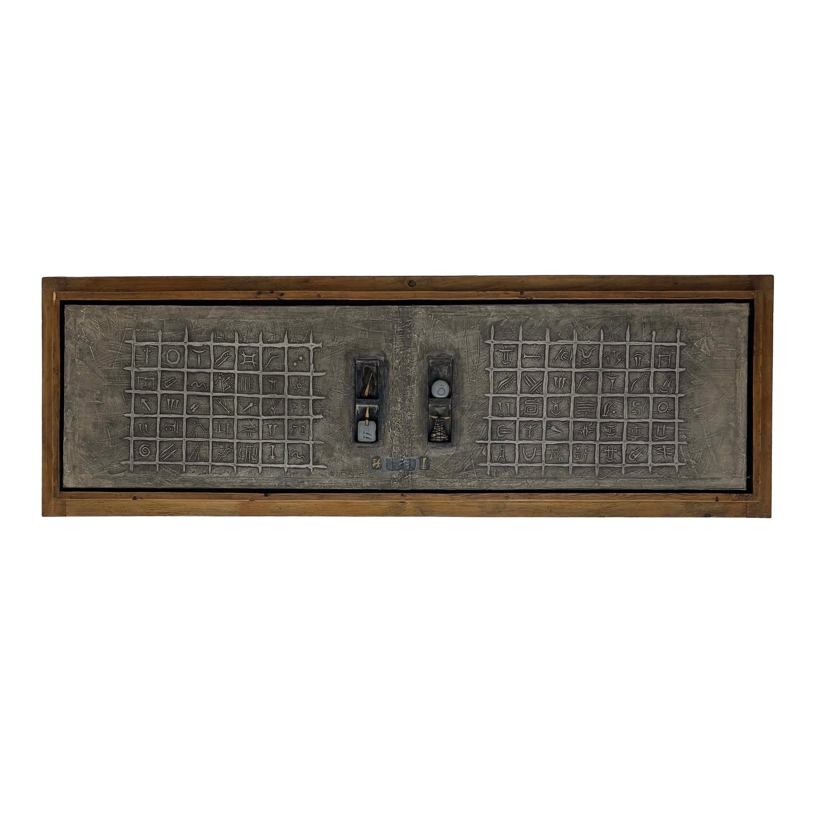 Oscar Paez - Carta No. 28: Lot 43 Oscar Paez Argentinian (1953-2001) Carta No. 28 (1998) mixed media sight: 67 x 18 inches Frame details: framed, 72 3/4 x 24 inches Provenance: The Collection of Rosalía and Humberto Ug