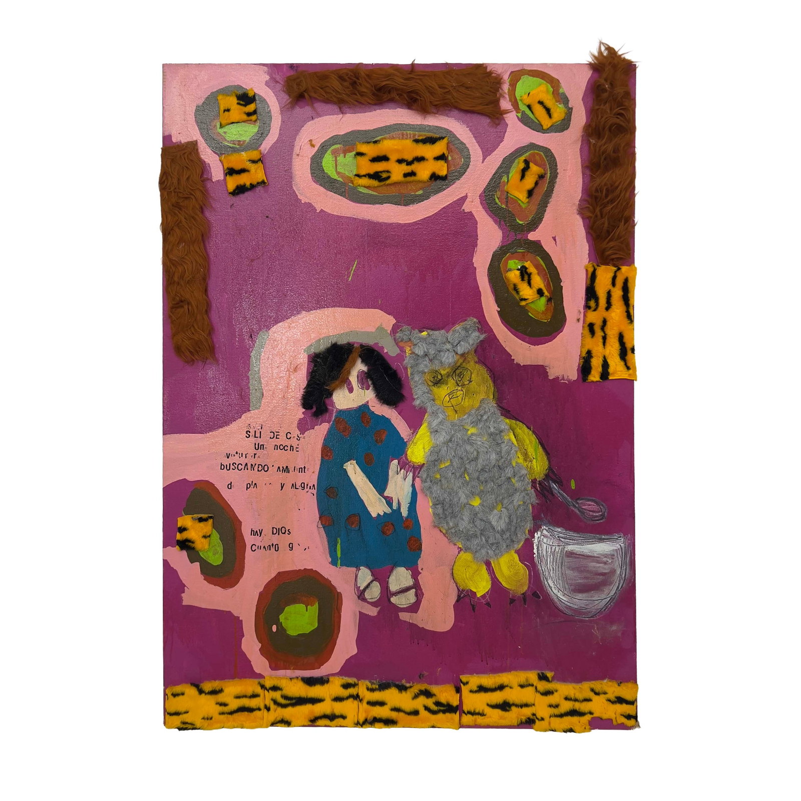Nadia Mendoza - Untitled: Lot 48 Nadia Mendoza Costa Rican (b. 1978) Untitled mixed media on canvas 67 x 48 inches Frame details: unframed Provenance: The Collection of Rosalía and Humberto Ugobono The Ugobono’s ar