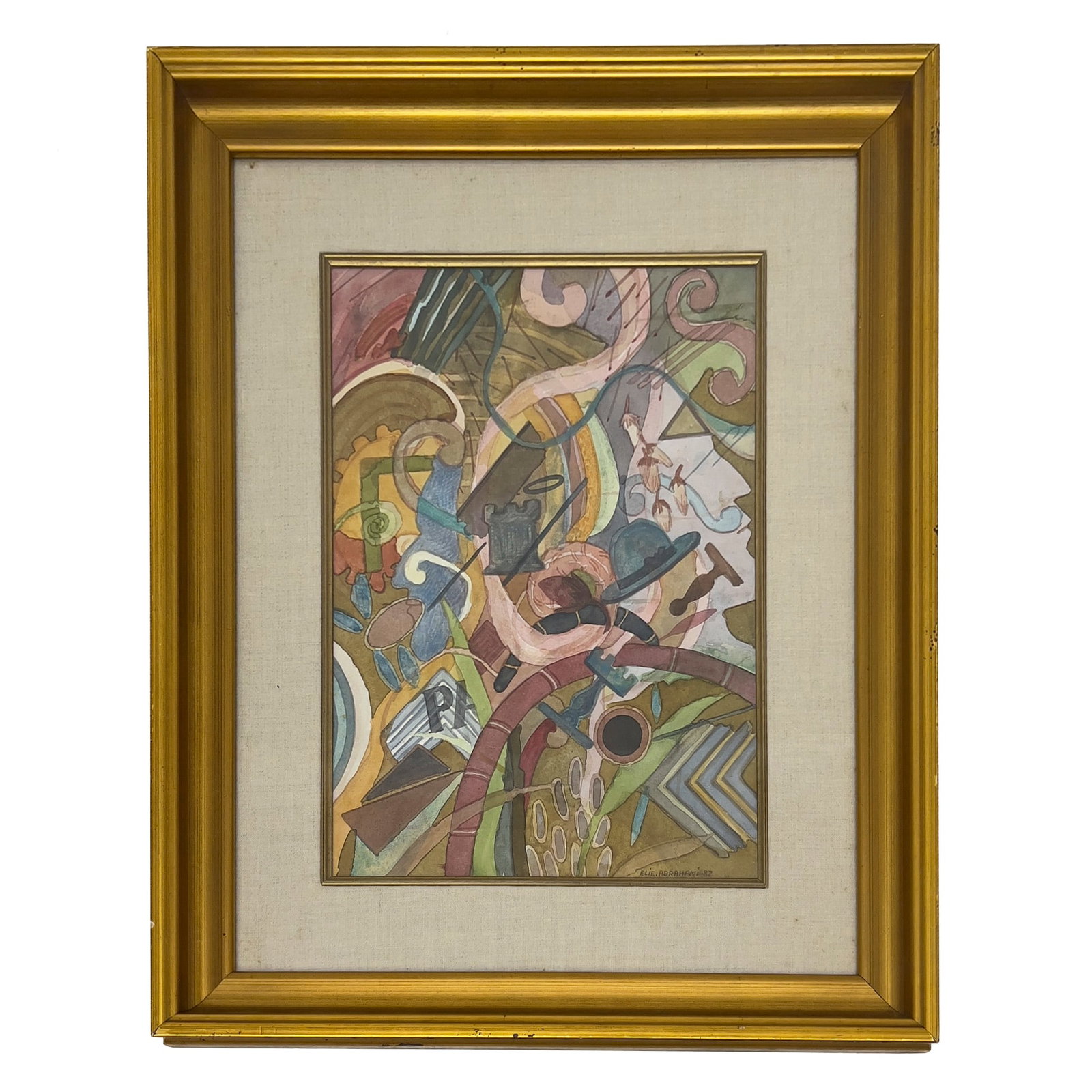 Elie Abrahami - Untitled: Lot 57 Elie Abrahami Iranian (b. 1941) Untitled (1987) watercolor on paper sight: 12 1/2 x 8 inches signed and dated lower right Frame details: framed, 22 1/4 x 17 3/4 Provenance: The Coll