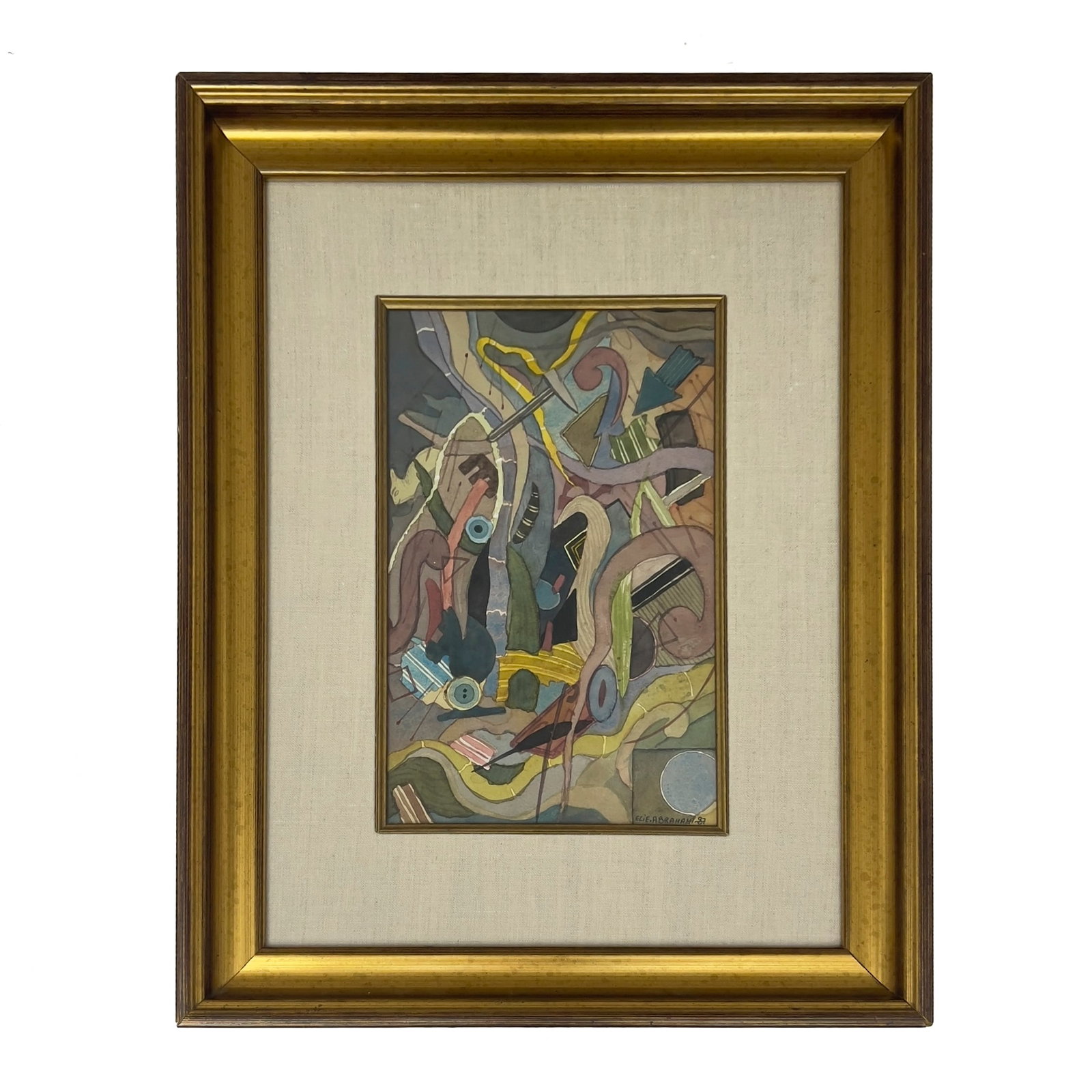 Elie Abrahami - Untitled: Lot 81 Elie Abrahami Iranian (b. 1941) Untitled (1987) watercolor on paper 12 1/2 x 7 7/8 inches signed and dated lower right Frame details: framed, 22 1/4 x 17 7/8 Provenance: The Collec