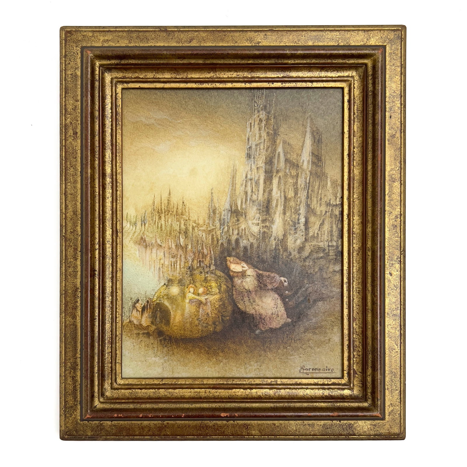 Jean Garonnaire - A Tecoute du Bonheur Passe: Lot 87 Jean Garonnaire French (b. 1945) A Tecoute du Bonheur Passe (1980) oil on canvas 13 x 10 inches Frame details: framed, 18 3/4 x 13 3/4 inches Provenance: The Collection of Rosalía and