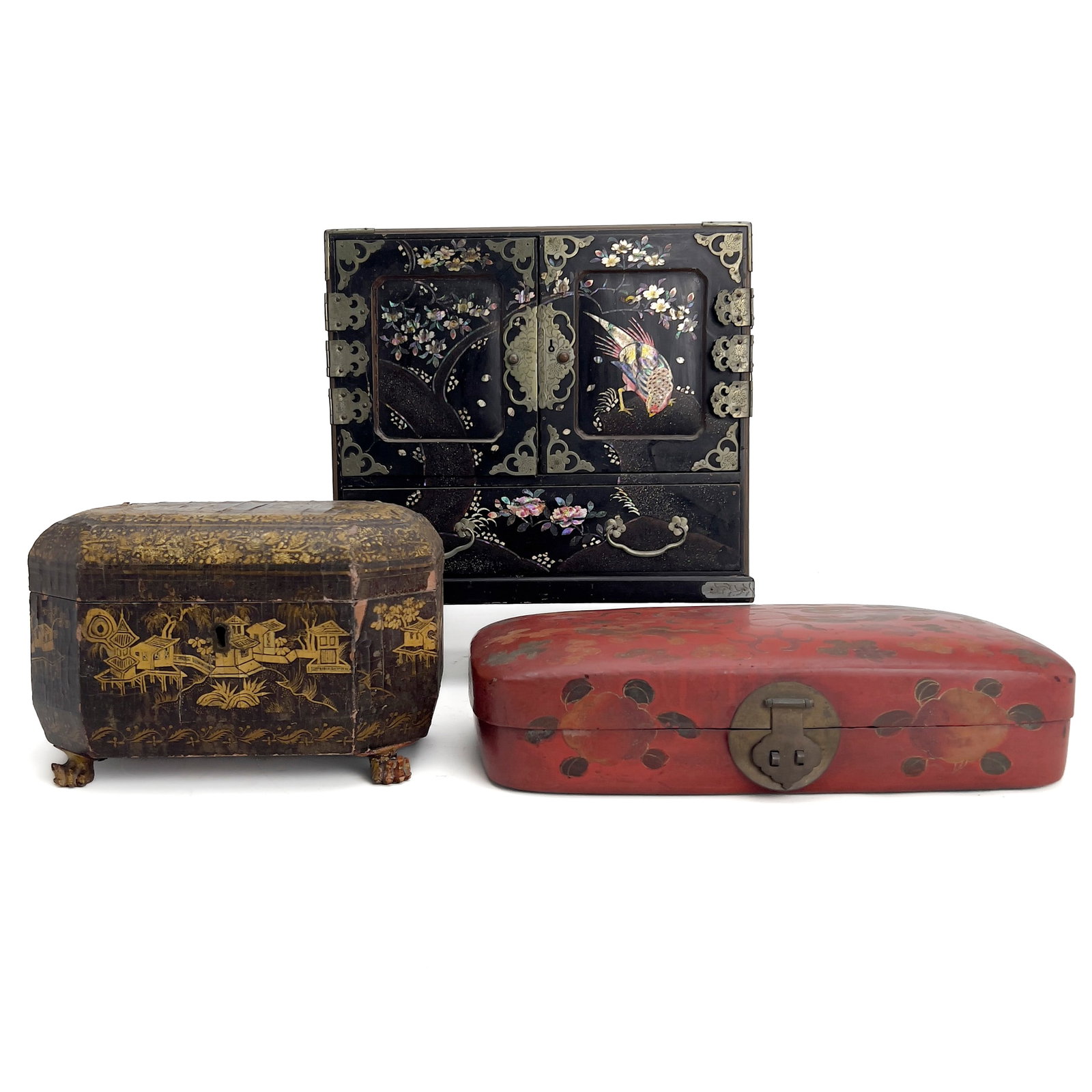 Collection of Asian Lacquered Wood Boxes and Cabinets (1 of 3)