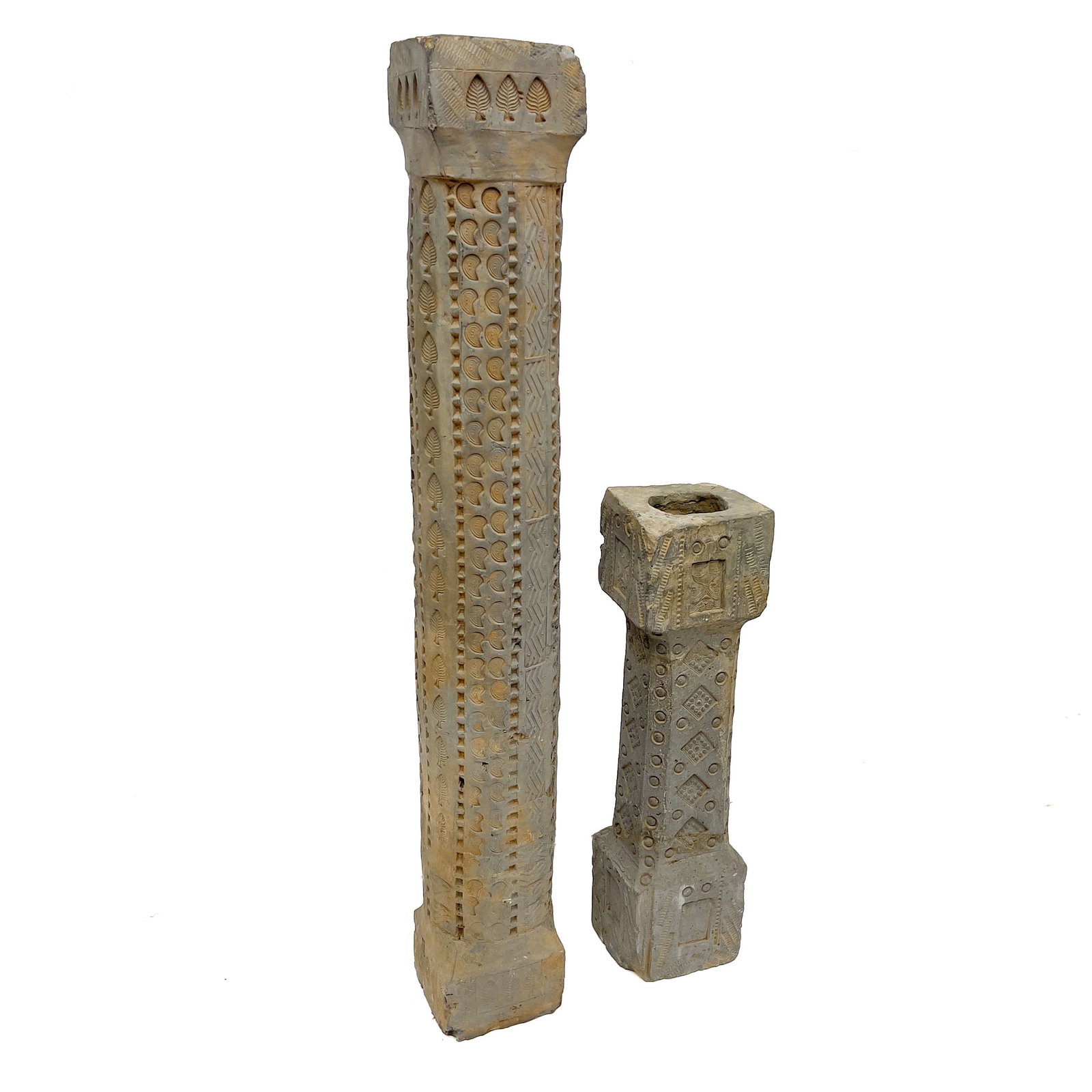 Two Han Dynasty Style Grey Terracotta Architectural Pillars (1 of 6)