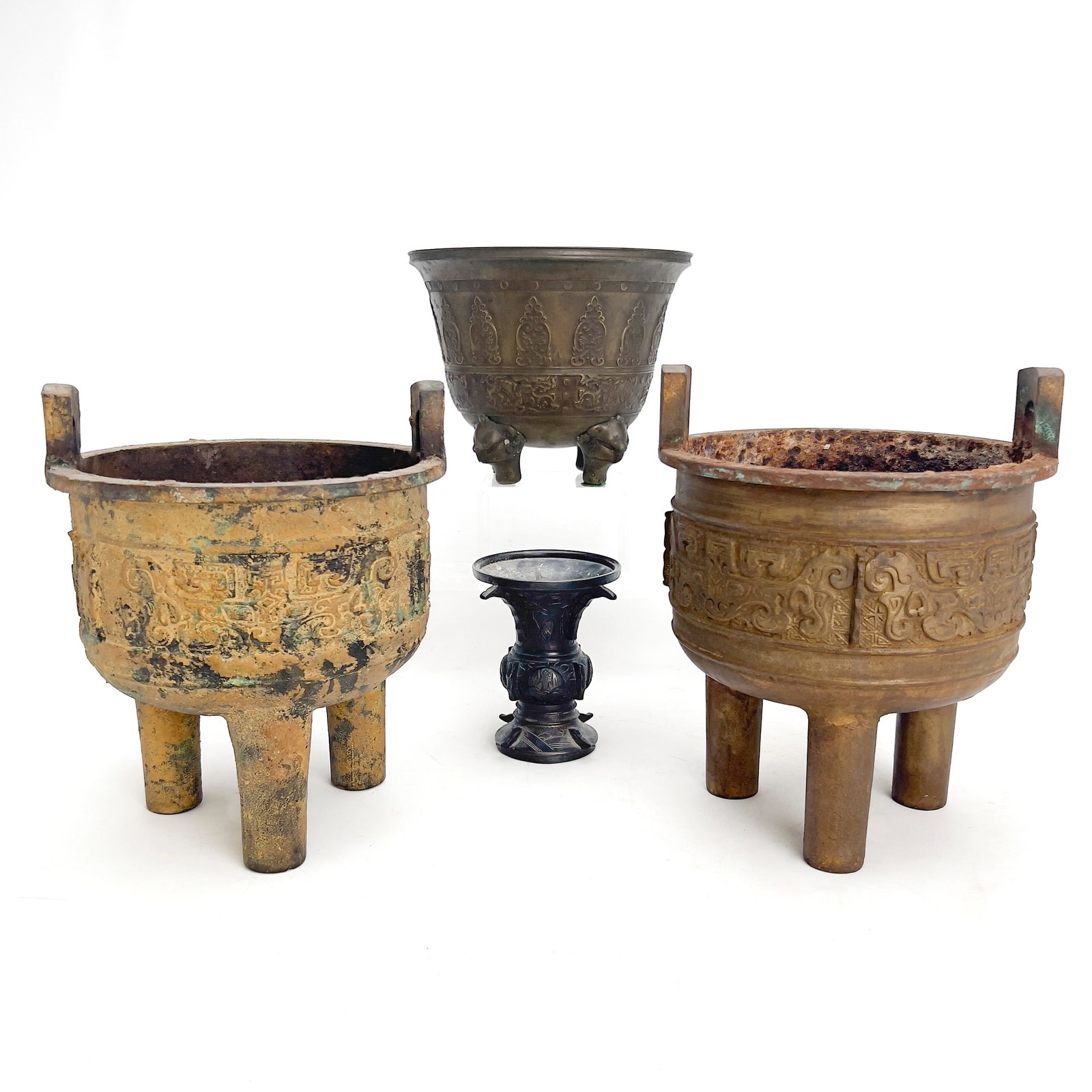 Group of Four Archaic Style Asian Bronze Vessels (1 of 4)