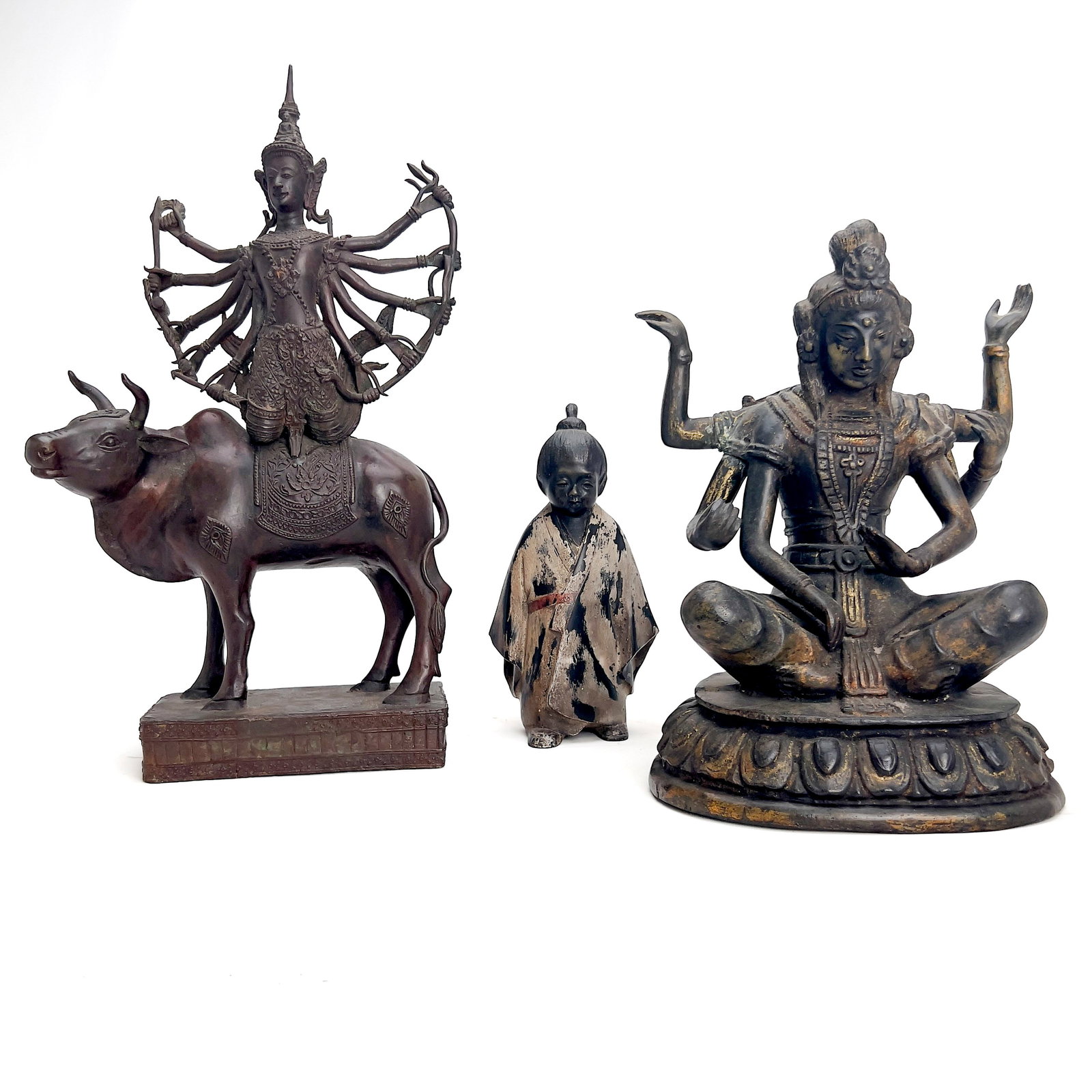 Three Asian Bronze and Metalwork Deities (1 of 5)