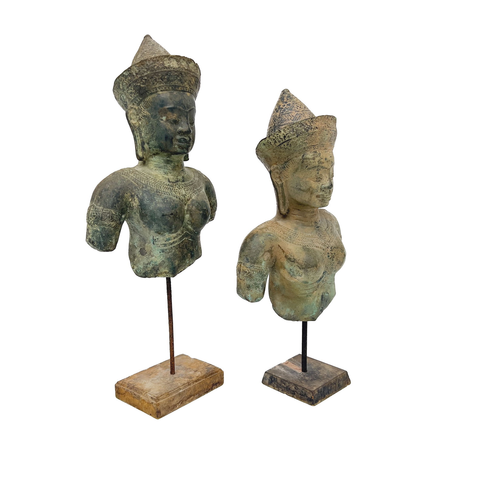 Two Khmer-Style Bronze Torso Fragments (1 of 4)