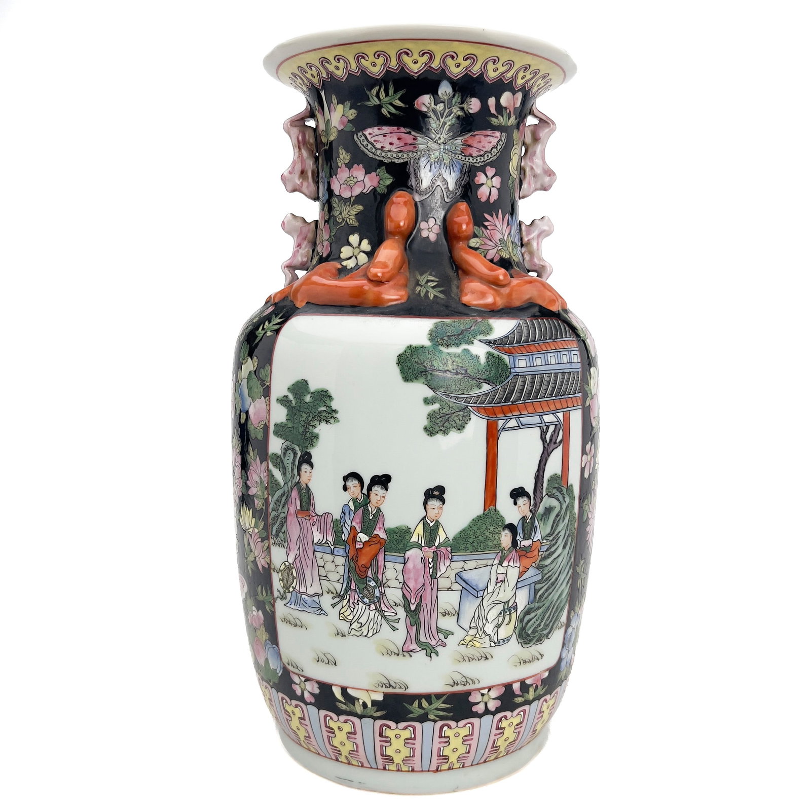 Chinese Famille Rose Rose Medallion Porcelain Baluster Vase (1 of 4)