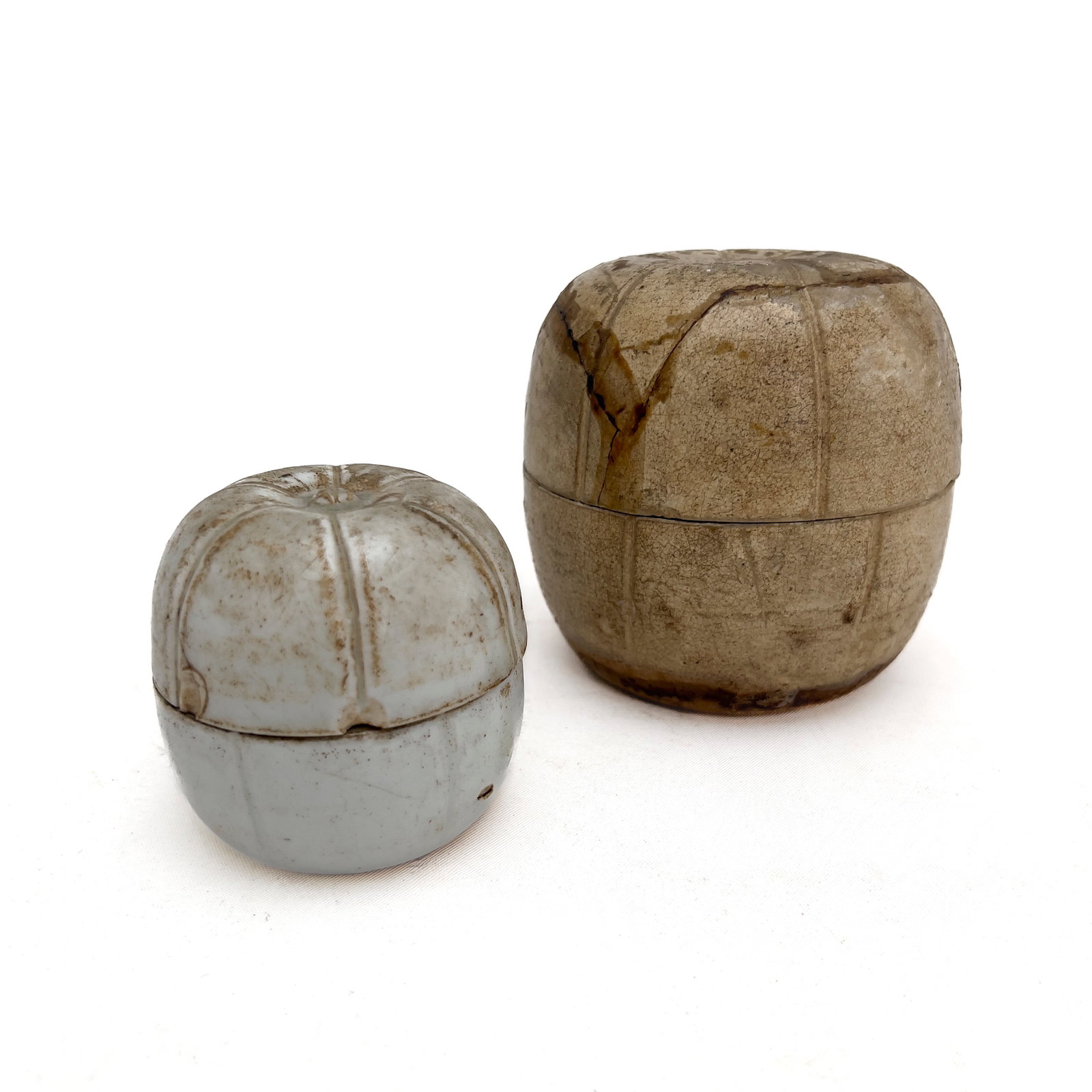 Pair of Chinese Earthenware Cosmetic Jars (1 of 3)
