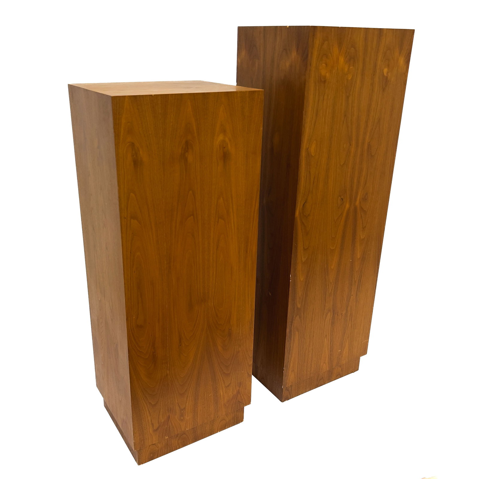 A Pair of Hollow-Core Solid Walnut Plinth Pedestals (1 of 3)