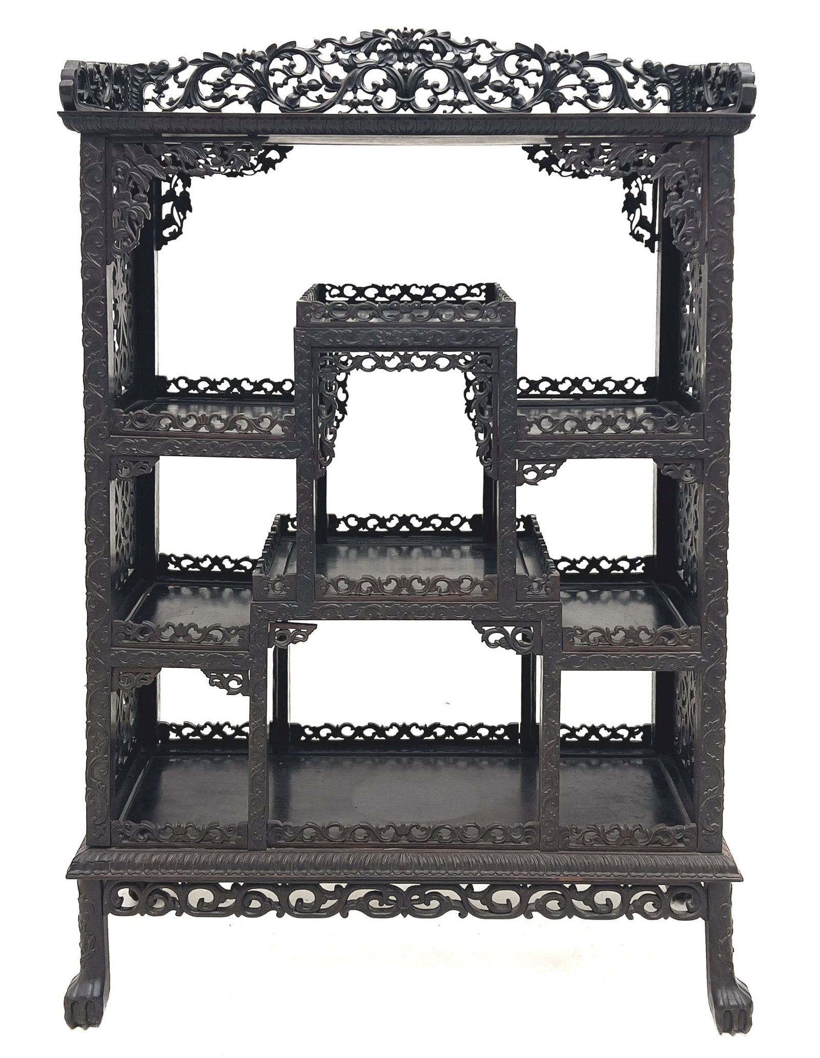 Chinese Carved Hardwood Display Etagere (1 of 6)