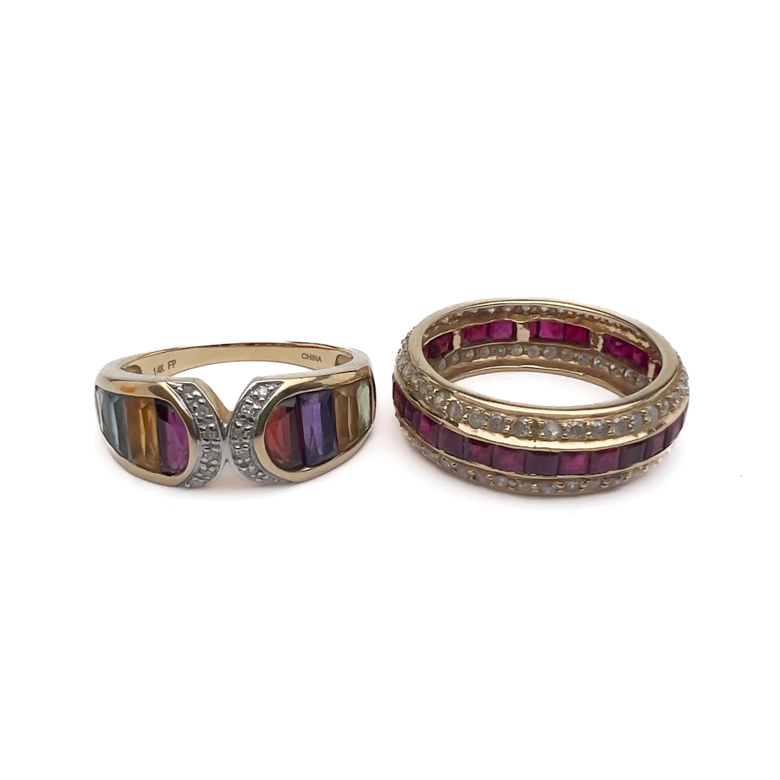 Two 14k Yellow Gold and Gemstone Rings (1 of 5)