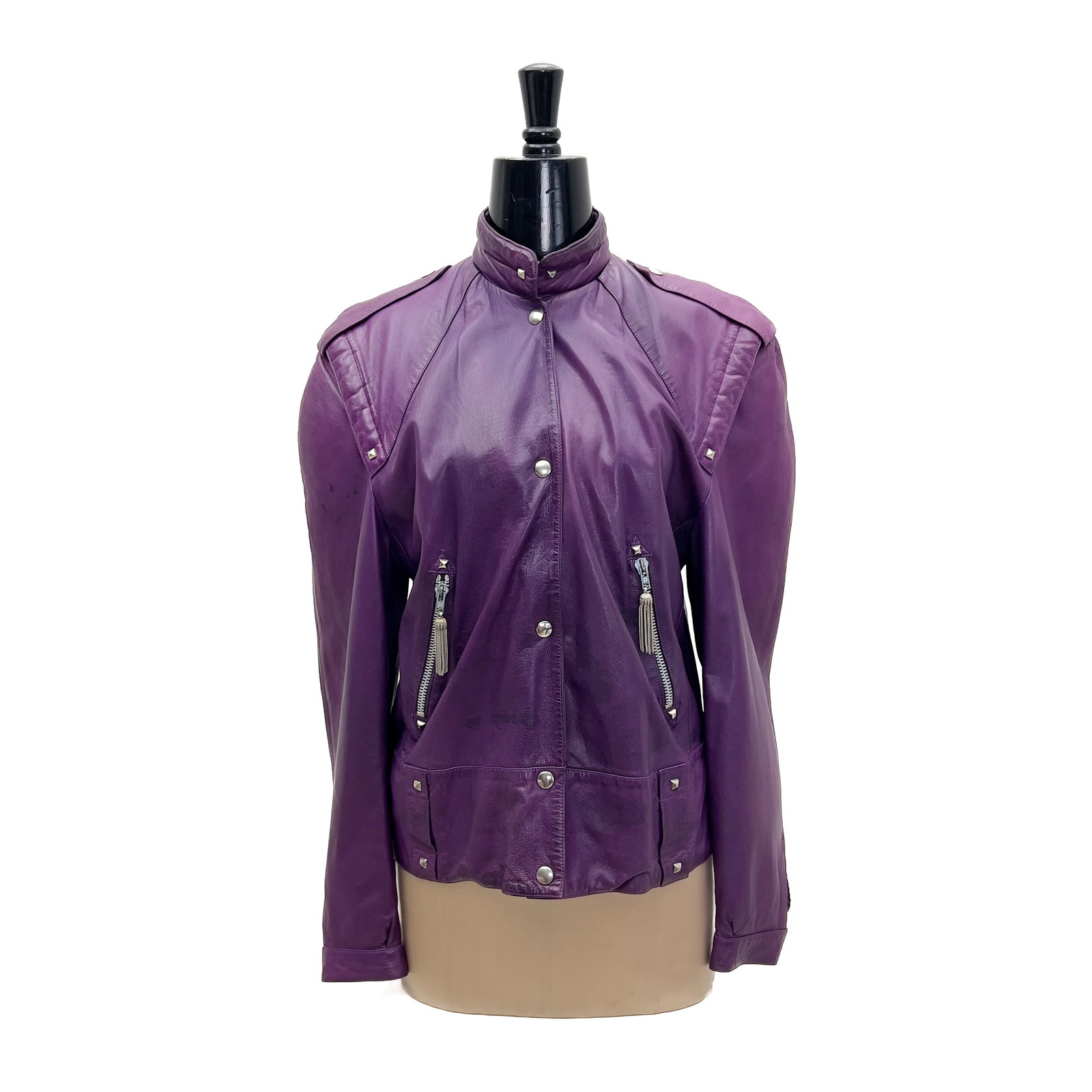 Claude Montana - Purple Leather Bomber Jacket (1 of 7)
