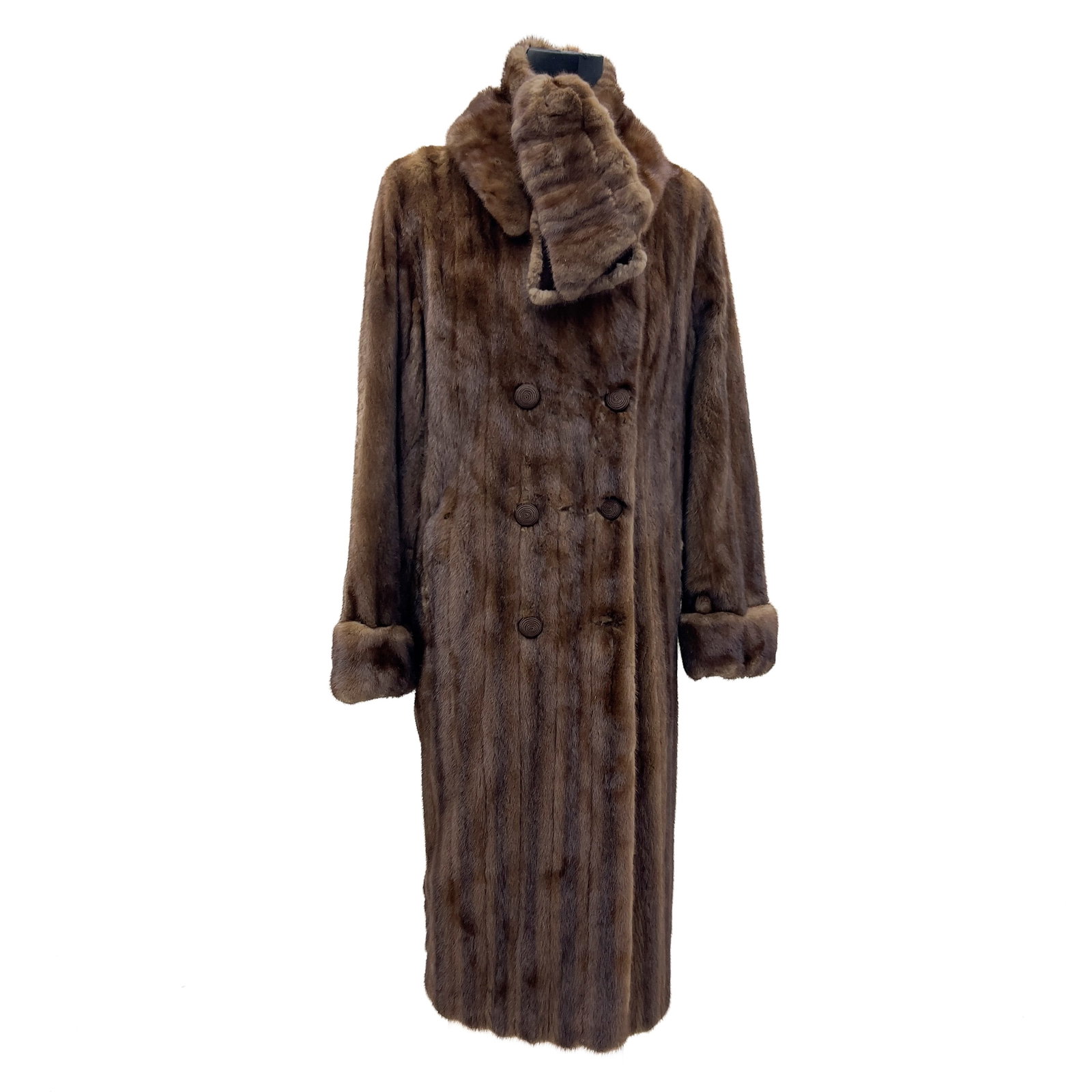 Yves Saint-Laurent - Mohl Fur Co. Let-Out Mink Coat with Scarf: Lot 179 Yves Saint-Laurent French (1936-2008) Mohl Fur Co. Let-Out Mink Coat with Scarf Mink Fur, Silk Satin Lining length: 47 inches inches labeled Description: An Yves Saint Laurent for Mohl Fur