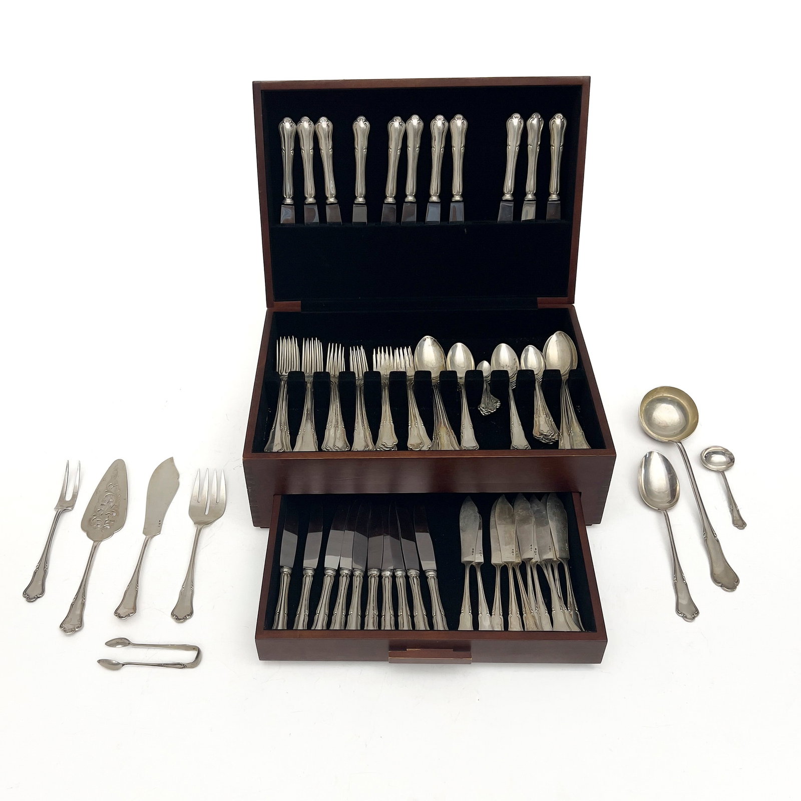An Extensive Austrian 800 Continental Silver Flatware Service (1 of 5)