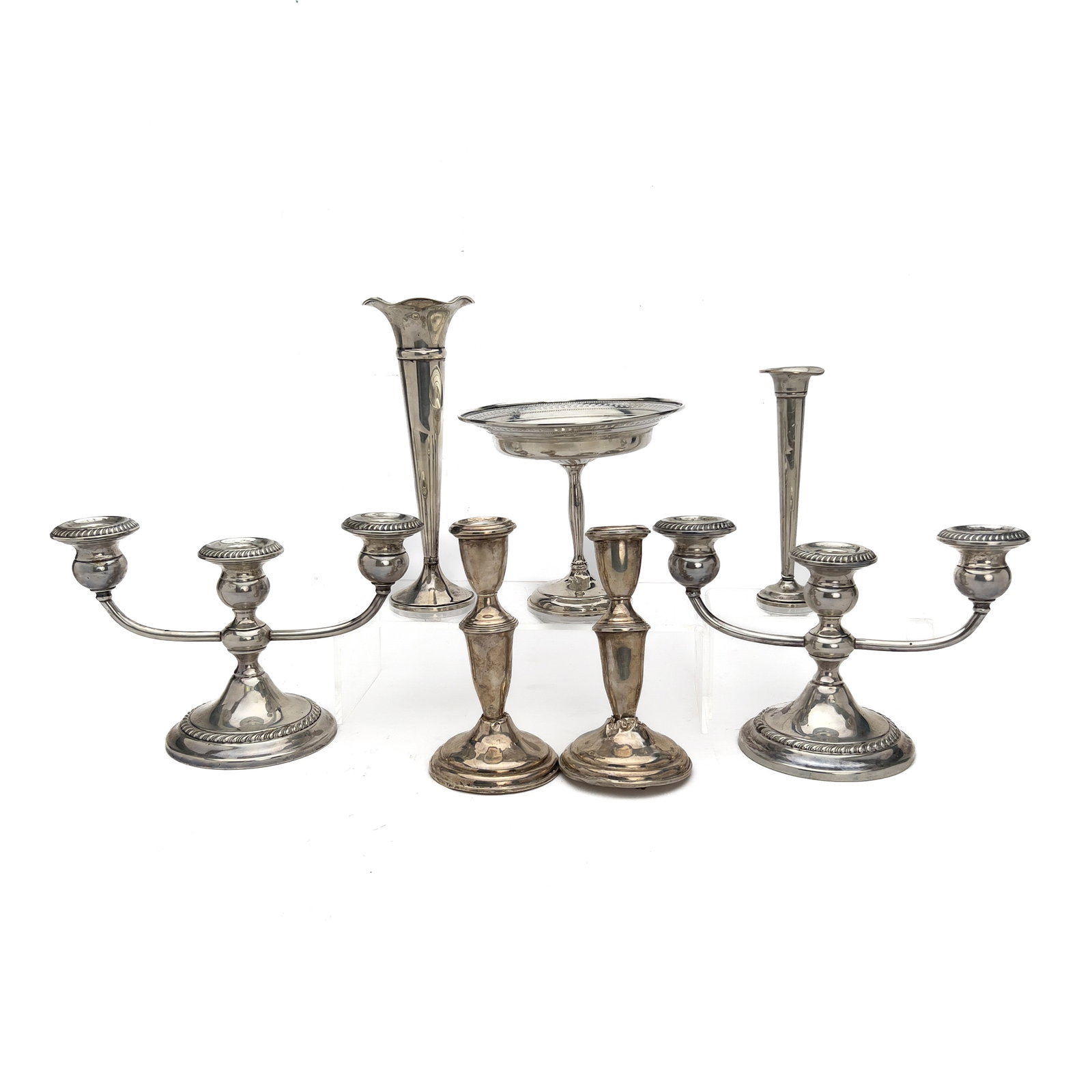 A Group of Seven Weighted Sterling Silver Table Articles (1 of 6)