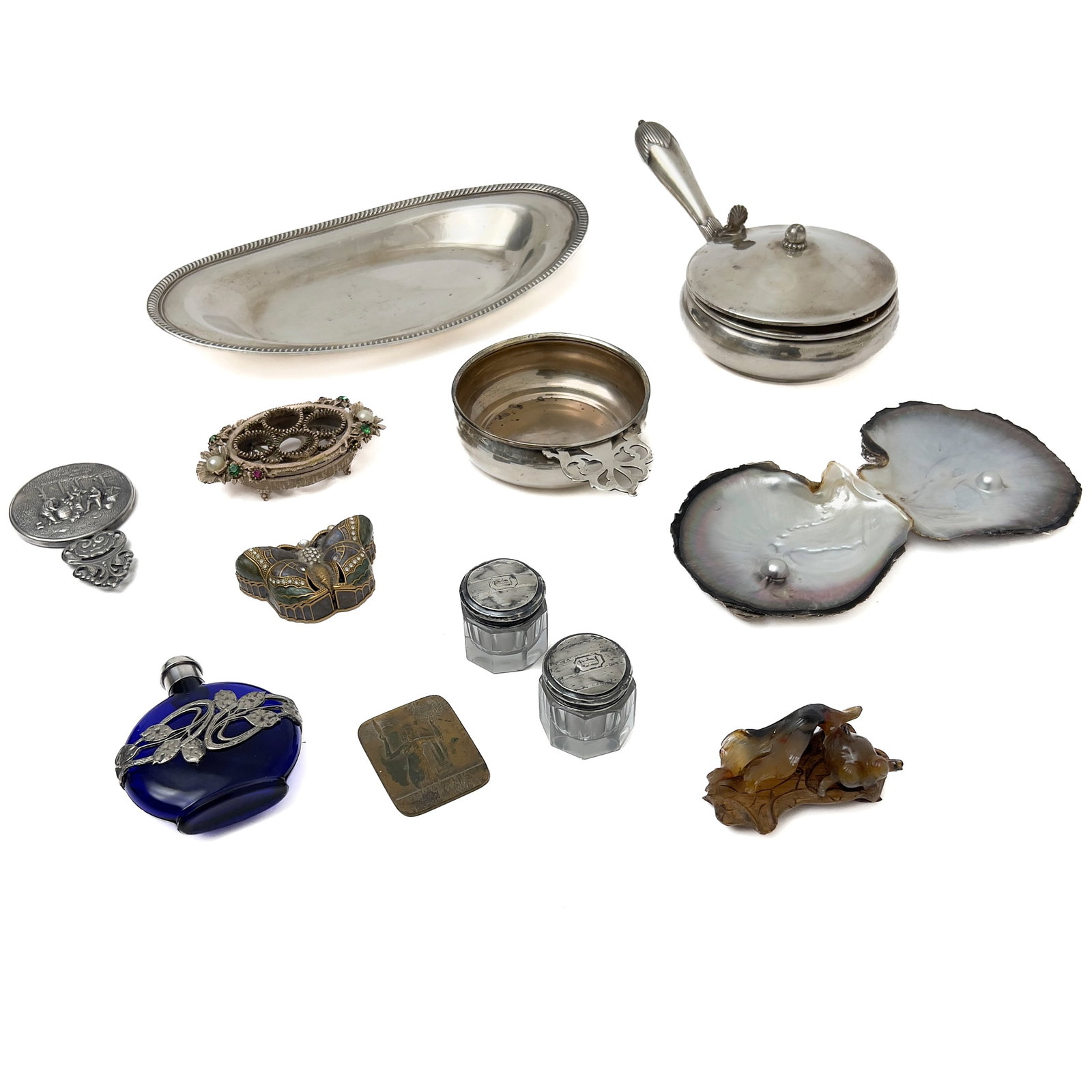 Mixed Sterling Silver and Metalware Vanity and Tableware Collection (1 of 4)