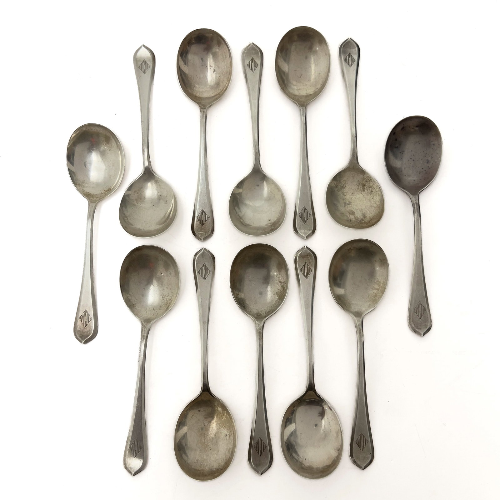 Gorham - 12 silver soup spoons (1 of 3)