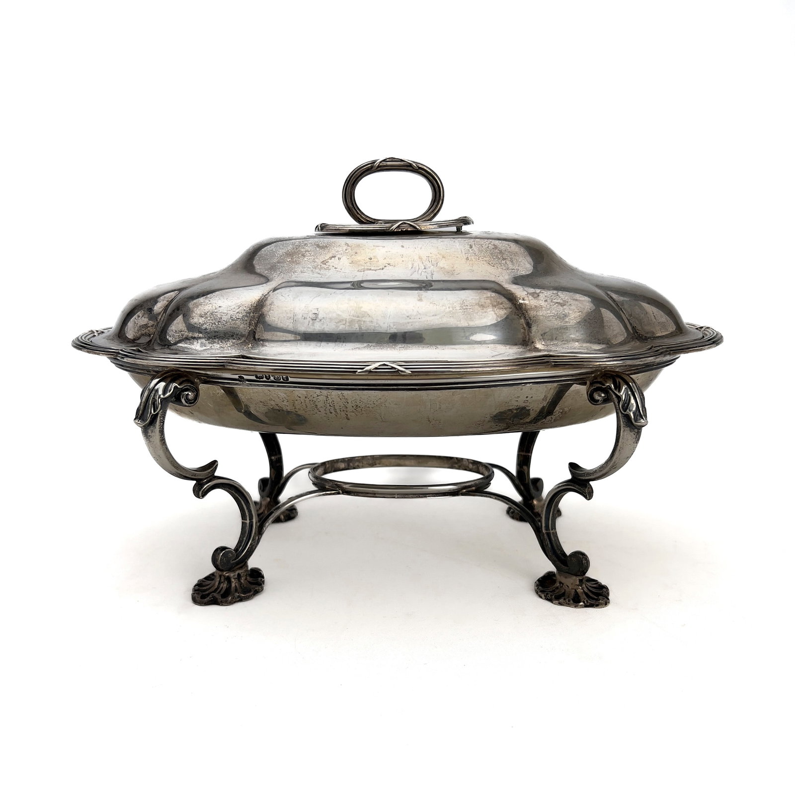 A Victorian Sterling Silver Covered Chafing Dish on Stand, John Samuel Hunt for Hunt & Roskell (1 of 4)