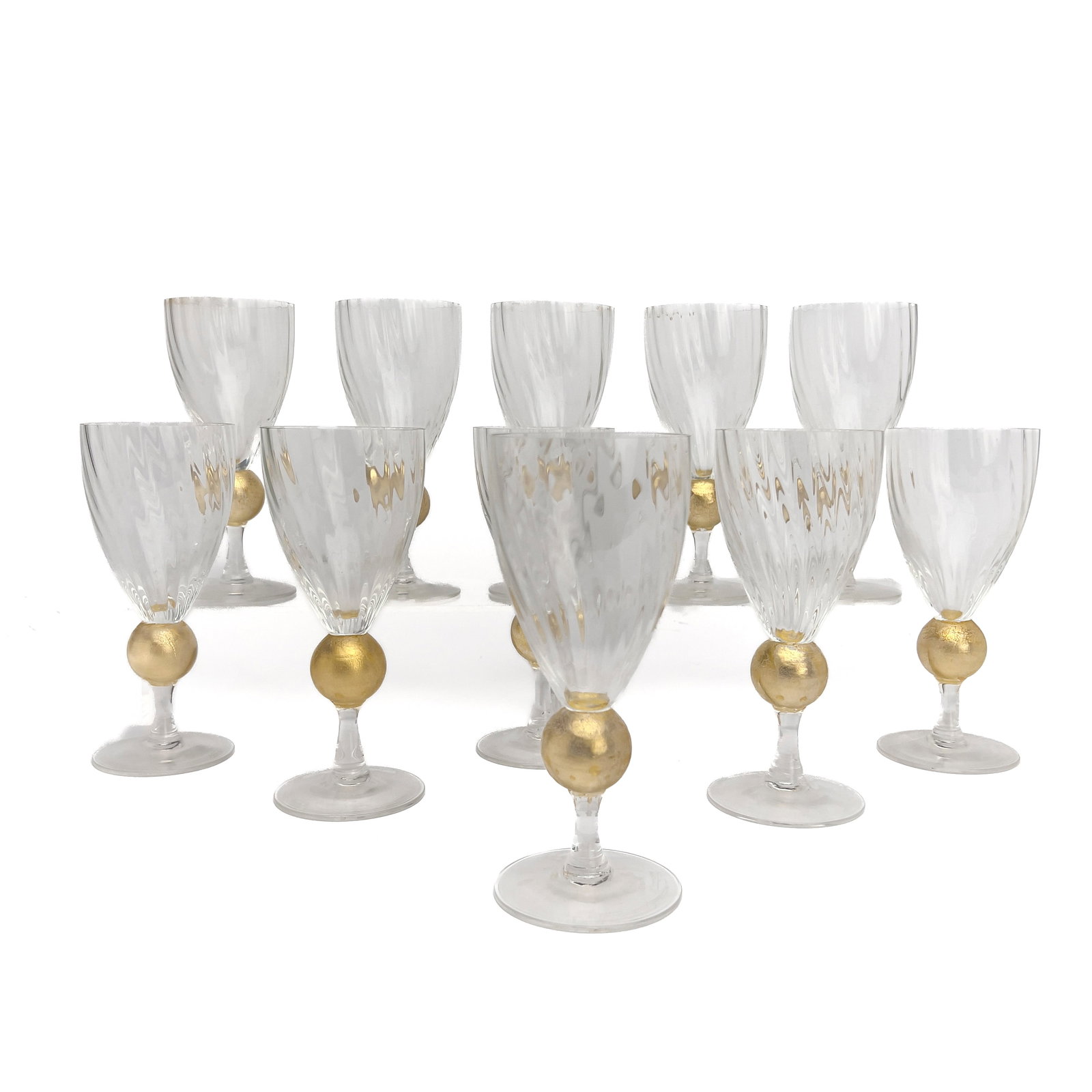 Union Street Glass - Set of Eleven Manhattan Collection Hand-Blown Crystal Water Goblets by Guy (1 of 3)