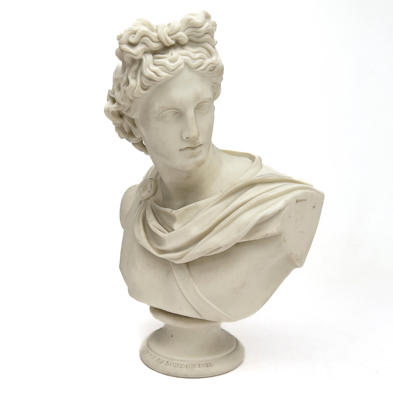 Parian Porcelain Bust of Apollo Belvedere, Charles Delpech for the Art Union of London (1 of 4)