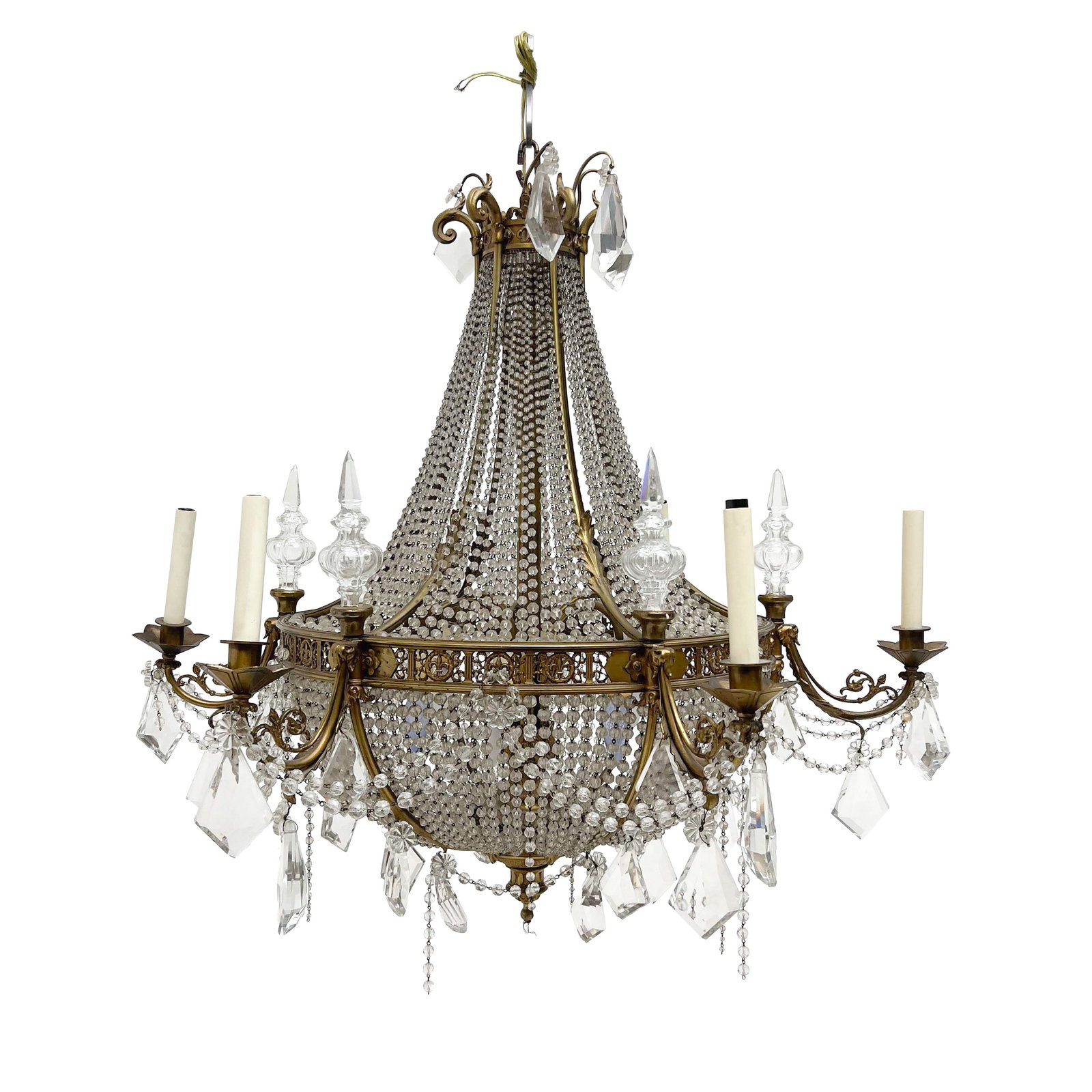 A French Empire Style Bronze and Crystal Chandelier (1 of 4)
