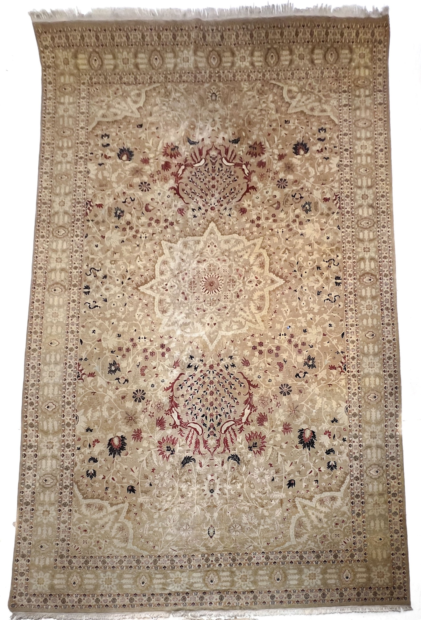 A Persian Tabriz Hand-Knotted Medallion Carpet (1 of 5)