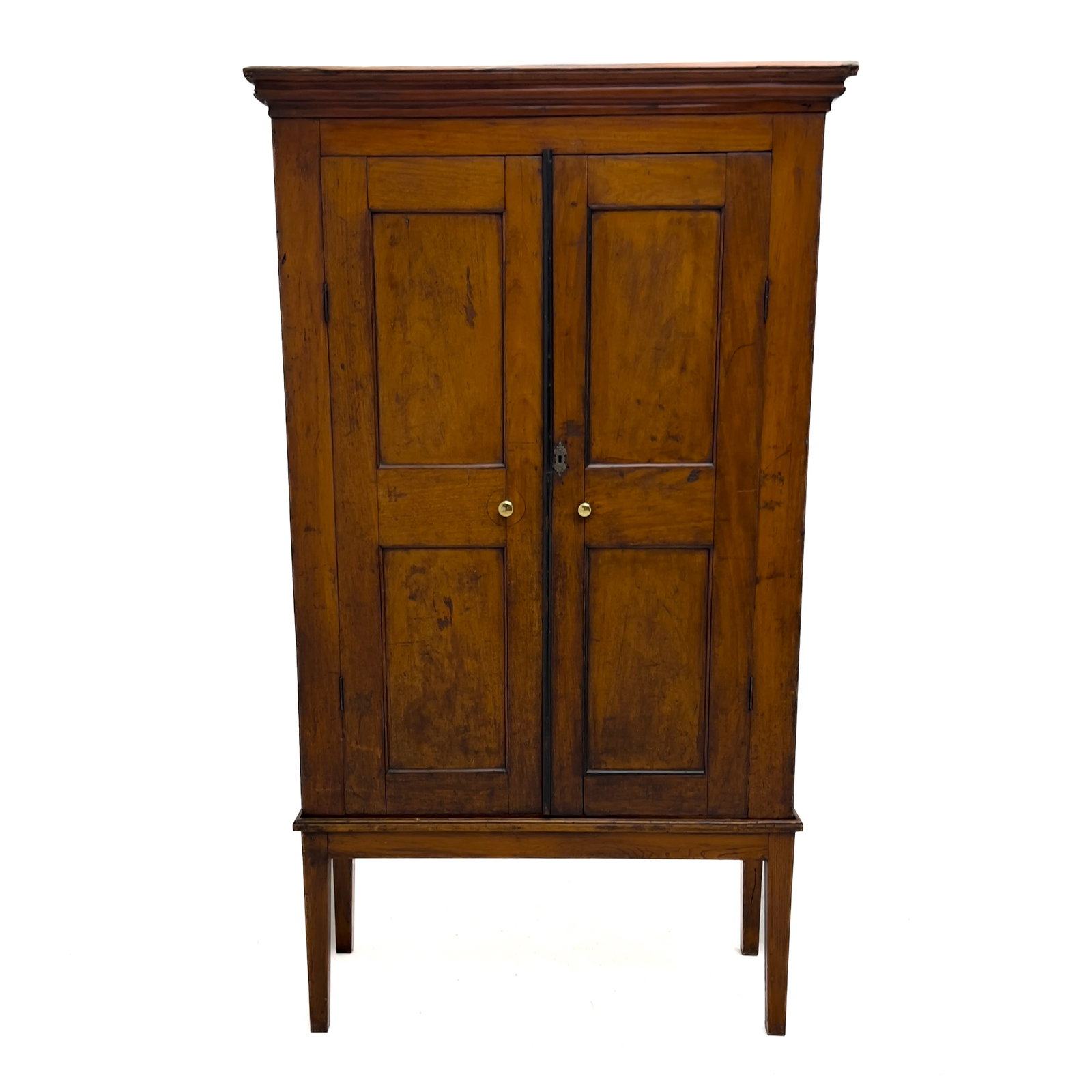 An Antique Country Pine Wardrobe Cupboard on Stand (1 of 4)