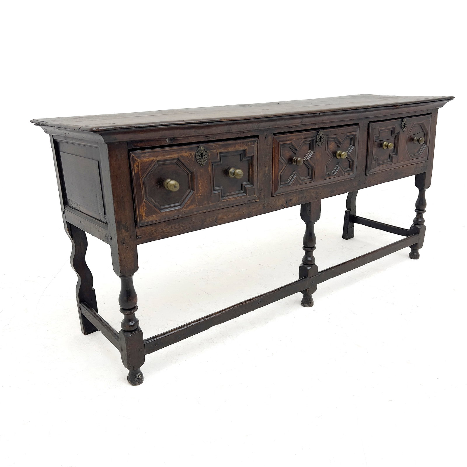 An Antique Jacobean Style Molded Oak Dresser Base (1 of 3)