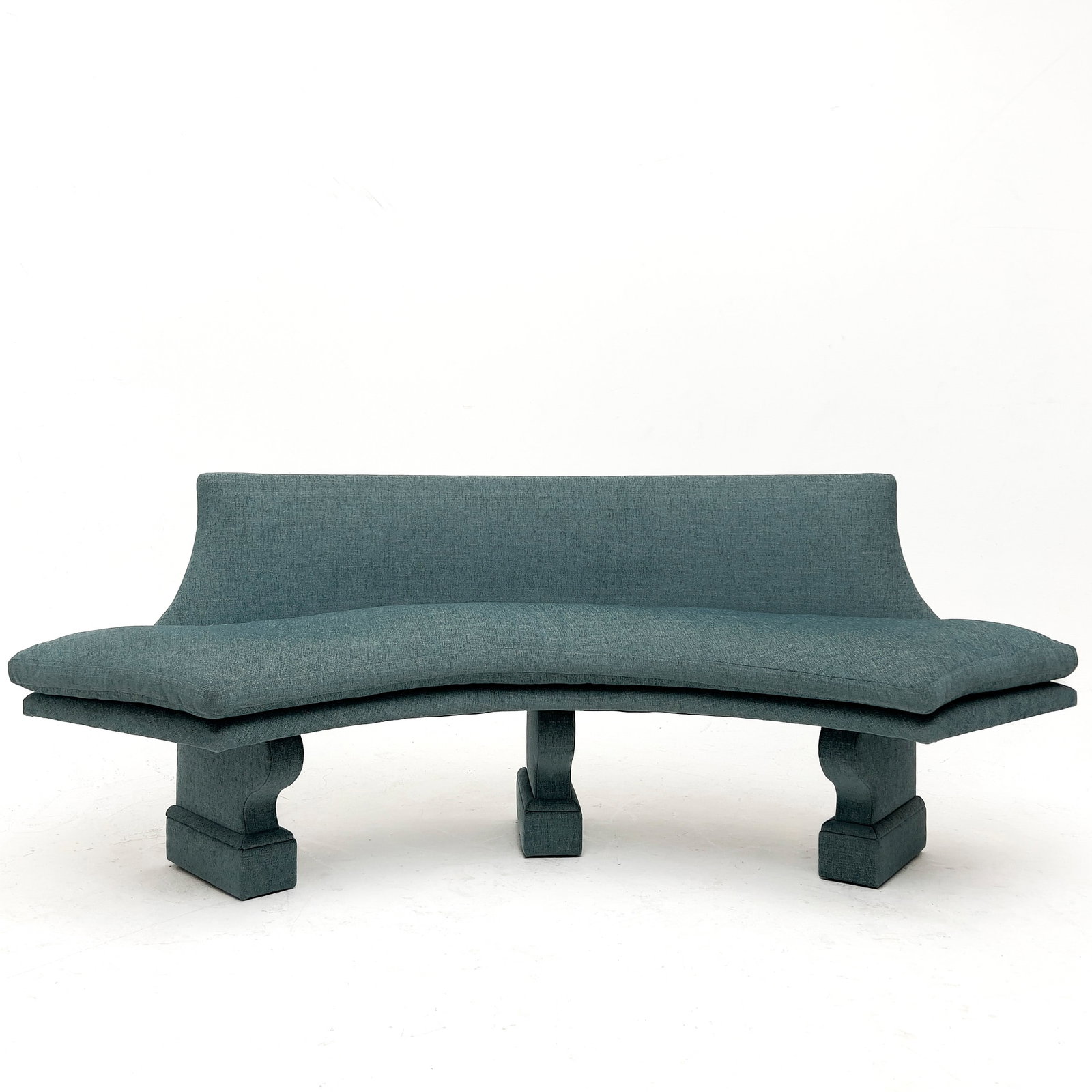 A Contemporary Custom Upholstered \”Curved Bench\” Banquette, John Saladino (1 of 4)