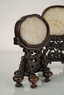 SET OF 2 PCS 19TH C JADE OVAL MEDALLION TABLE SCREEN - 3