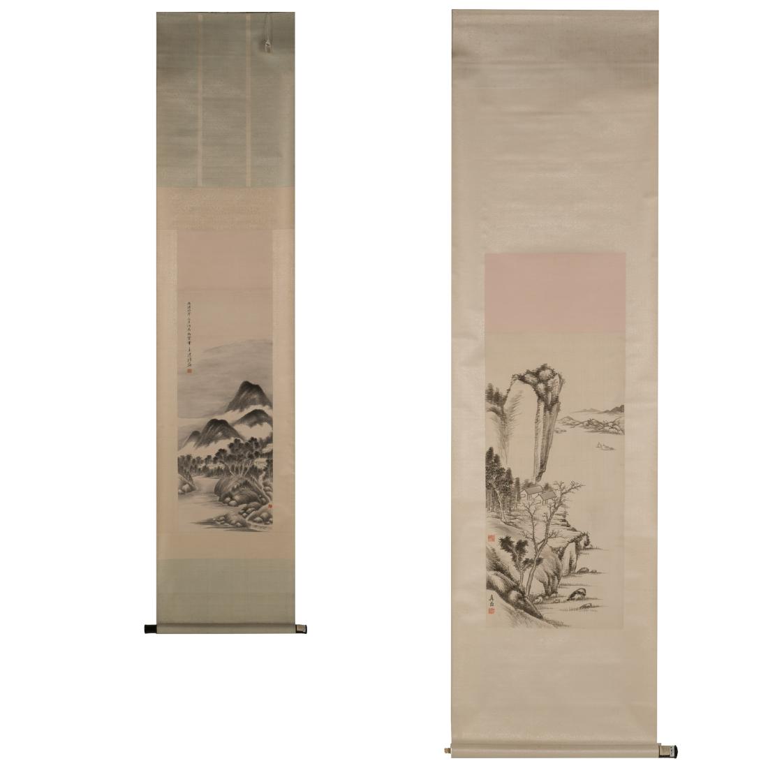 SET OF 2 QING DYNASTY SCROLL PAINTINGS, CA. 1903 (1 of 19)