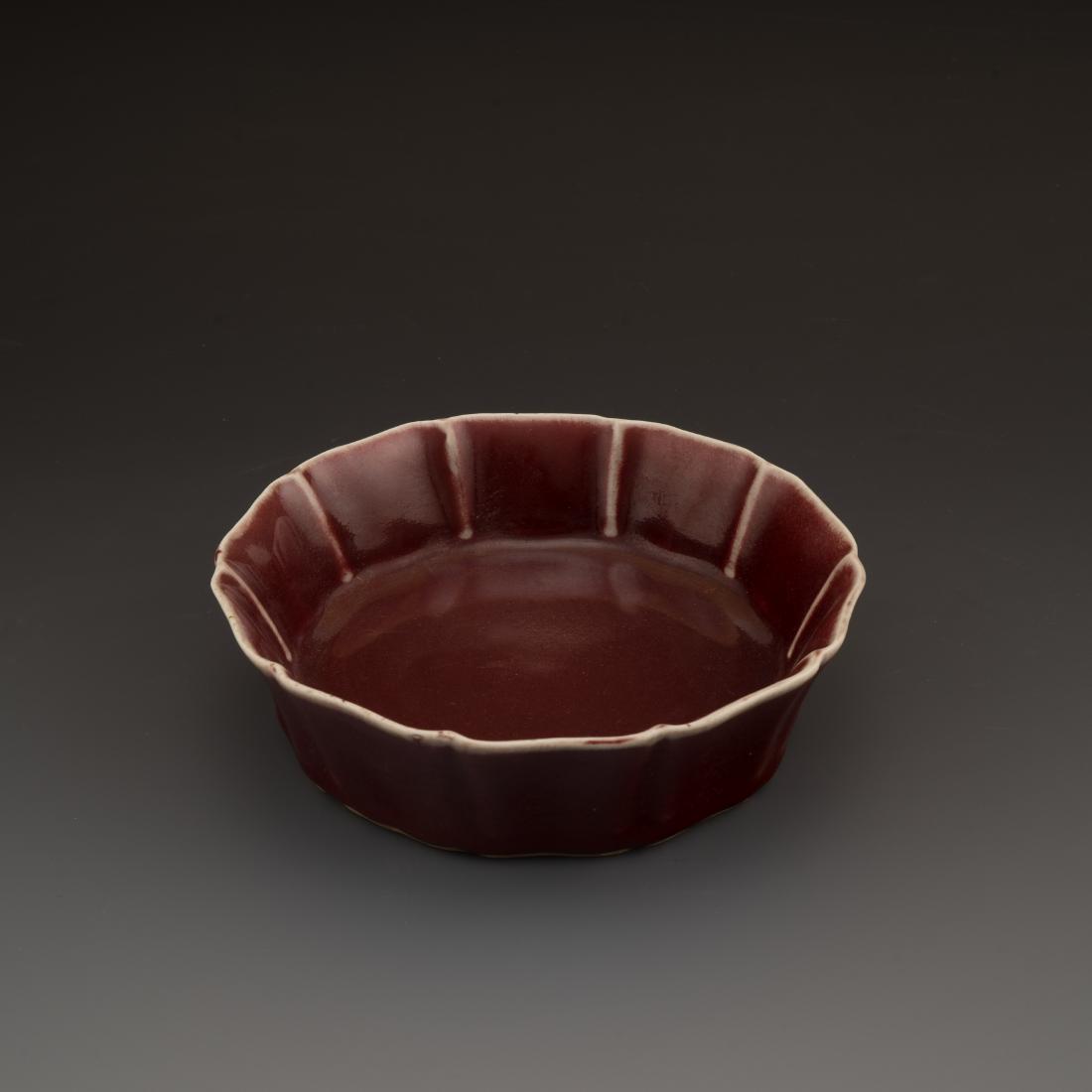 XUANDE LIVER RED GLAZED LOTUS PETALED BOWL (1 of 10)