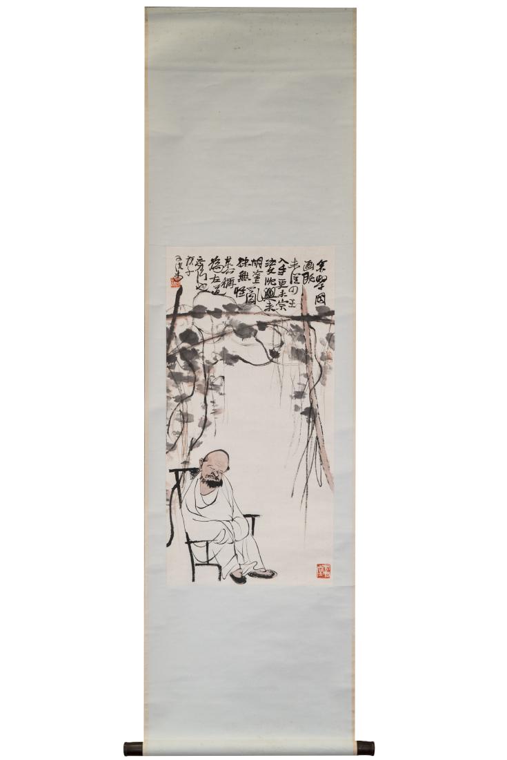 CHINESE PAINTING SCROLL OF ELDER (1 of 10)