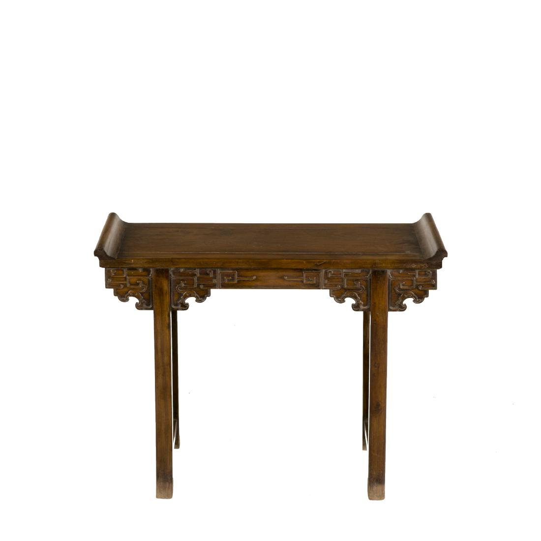 18TH C HUANGHUALI FLARED TRESTLE ALTAR TABLE (1 of 18)