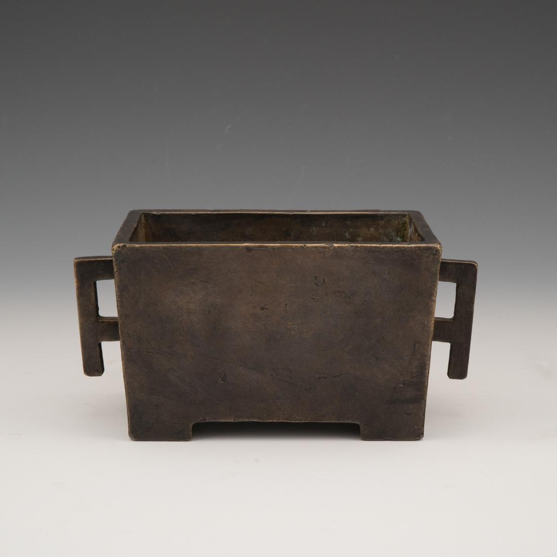 ANTIQUE BRONZE SQUARE CENSER (1 of 9)