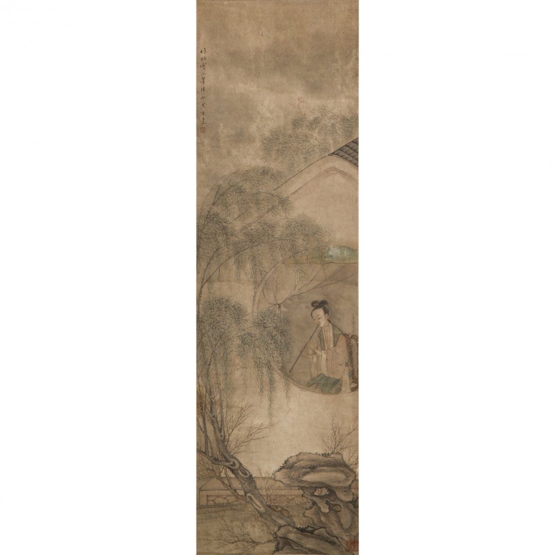 19TH C QING DYNASTY, WANG SU LADY SCROLL PAINTING (1 of 14)