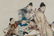1945, FRAMED ZHANG DAQIAN COCKERELS FIGHT PAINTING - 8