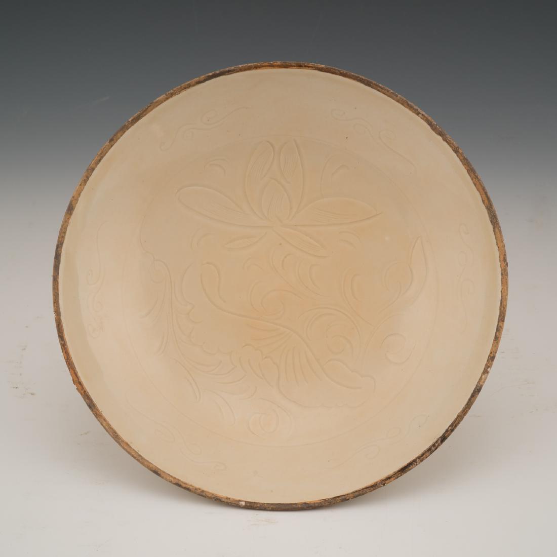 SILVER RIM DING WARE PLATE INCISED LOTUS MOTIF (1 of 2)